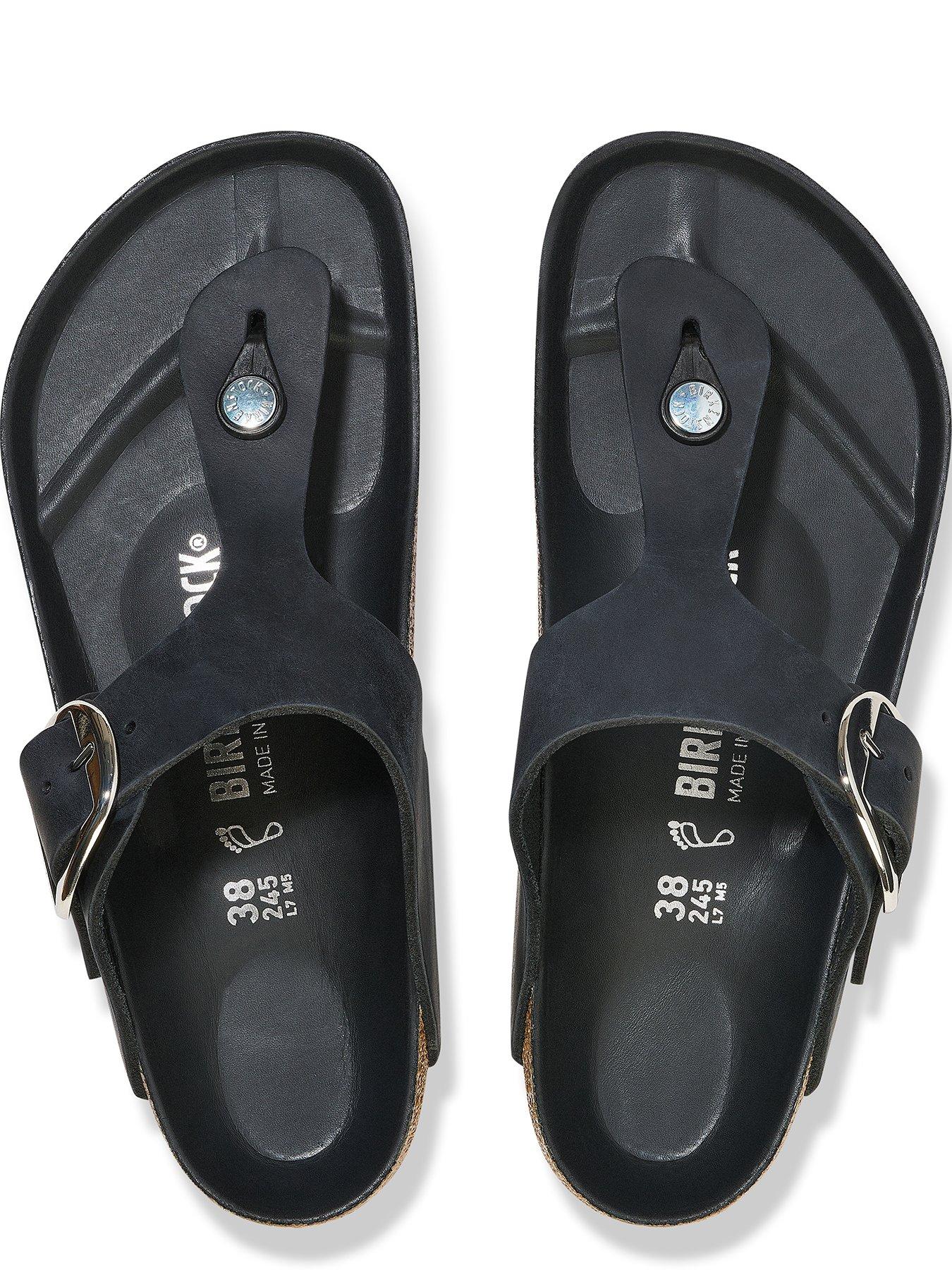 Birkenstock Gizeh Big Buckle Oiled Leather Sandal - Black | Very