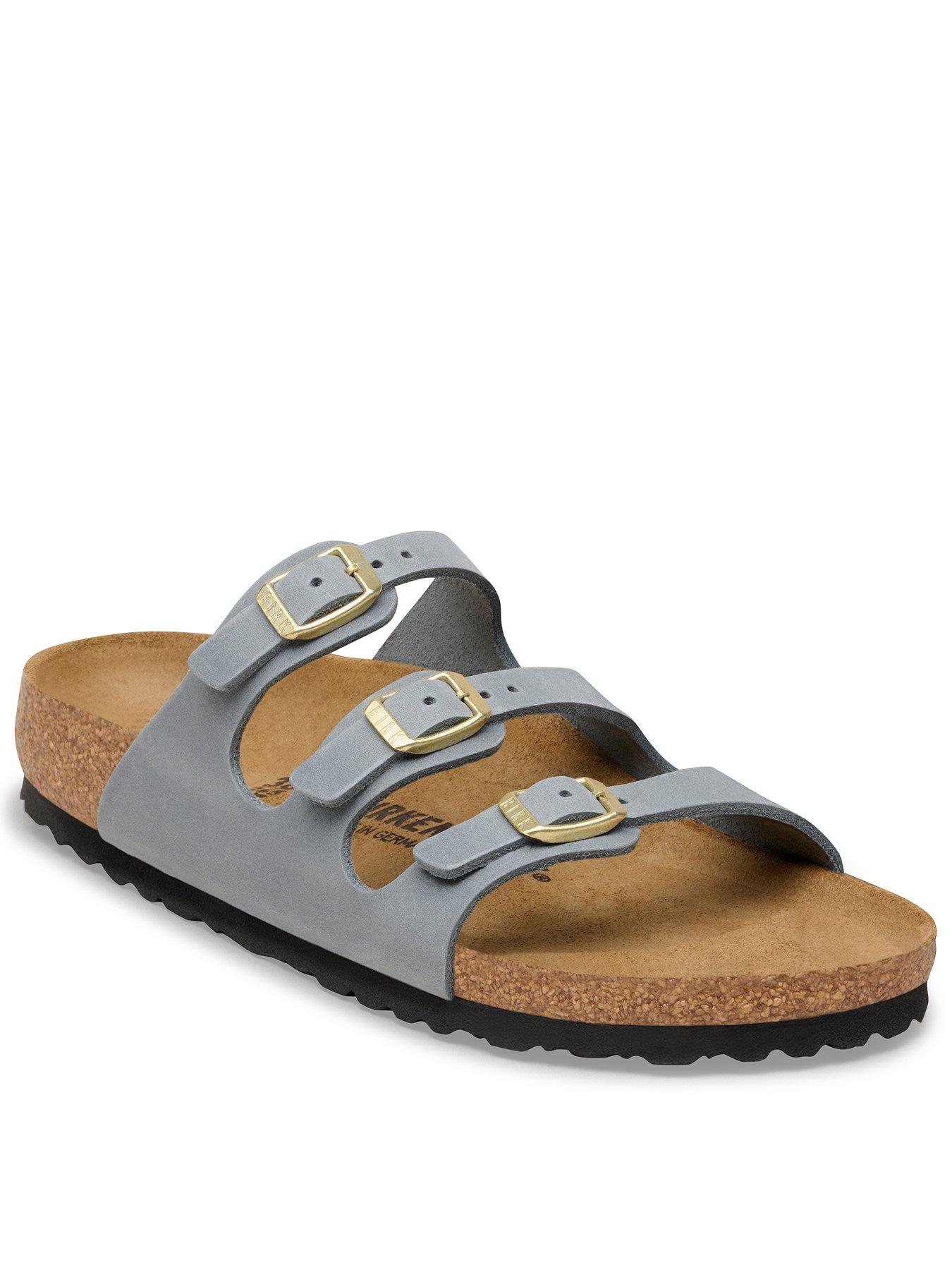 Birkenstock Florida Oiled Leather Sandal - Basalt Gray