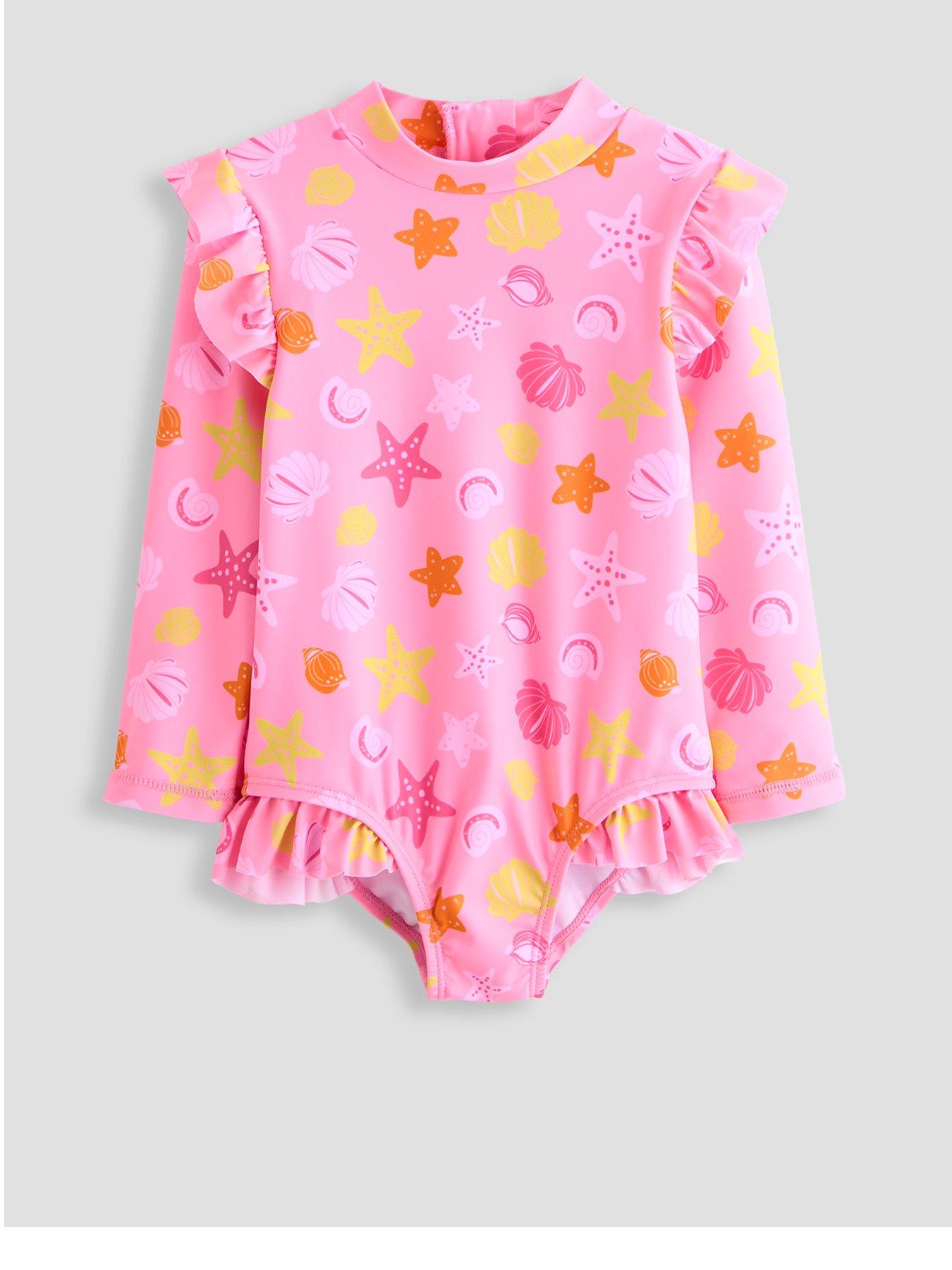 The Very Collection Sun Safe Star Fish Girls Swimsuit - Pink