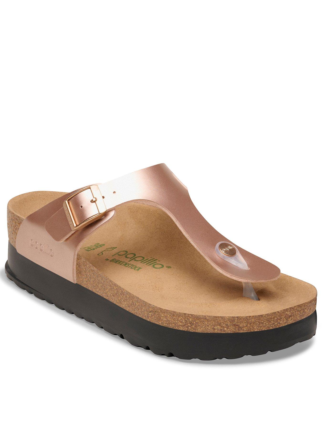Birkenstock Gizeh Flex Platform Metallic Sandal - Copper
