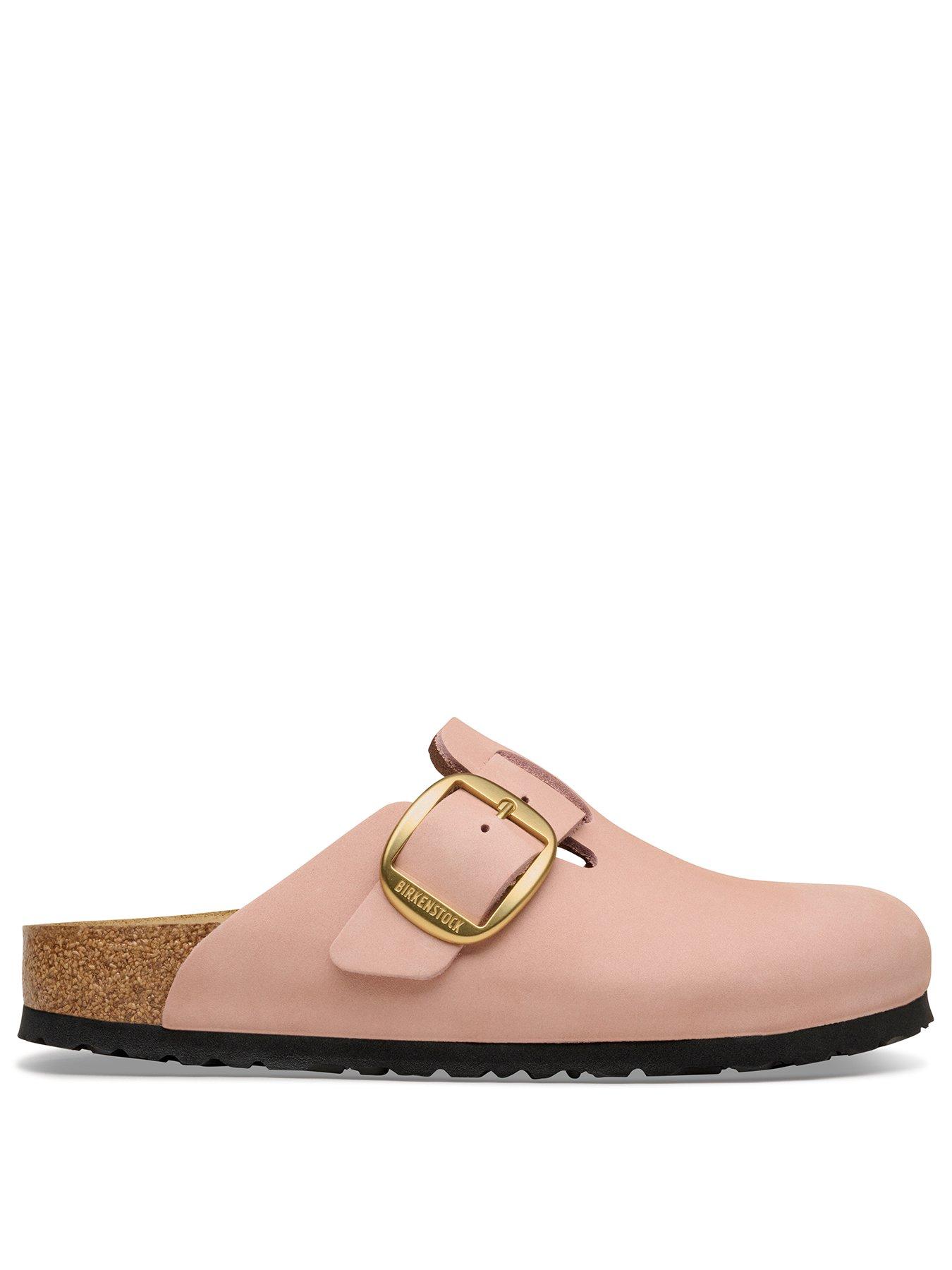 Birkenstock Boston Big Buckle Leather Shoe - Soft Pink | Very