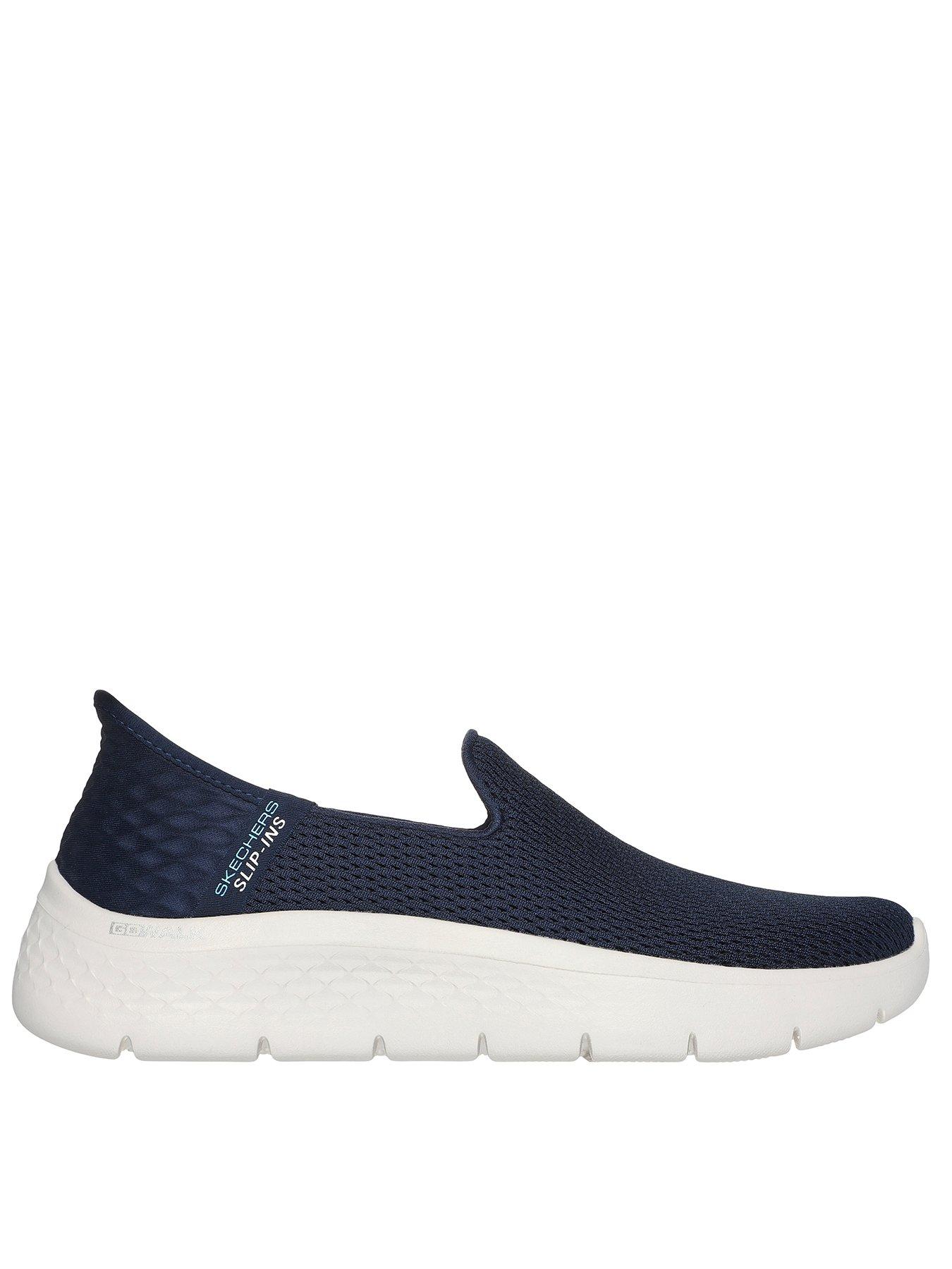 Skechers Wide Fit Go Walk Flex Relish Slip-In Plimsoll - Navy