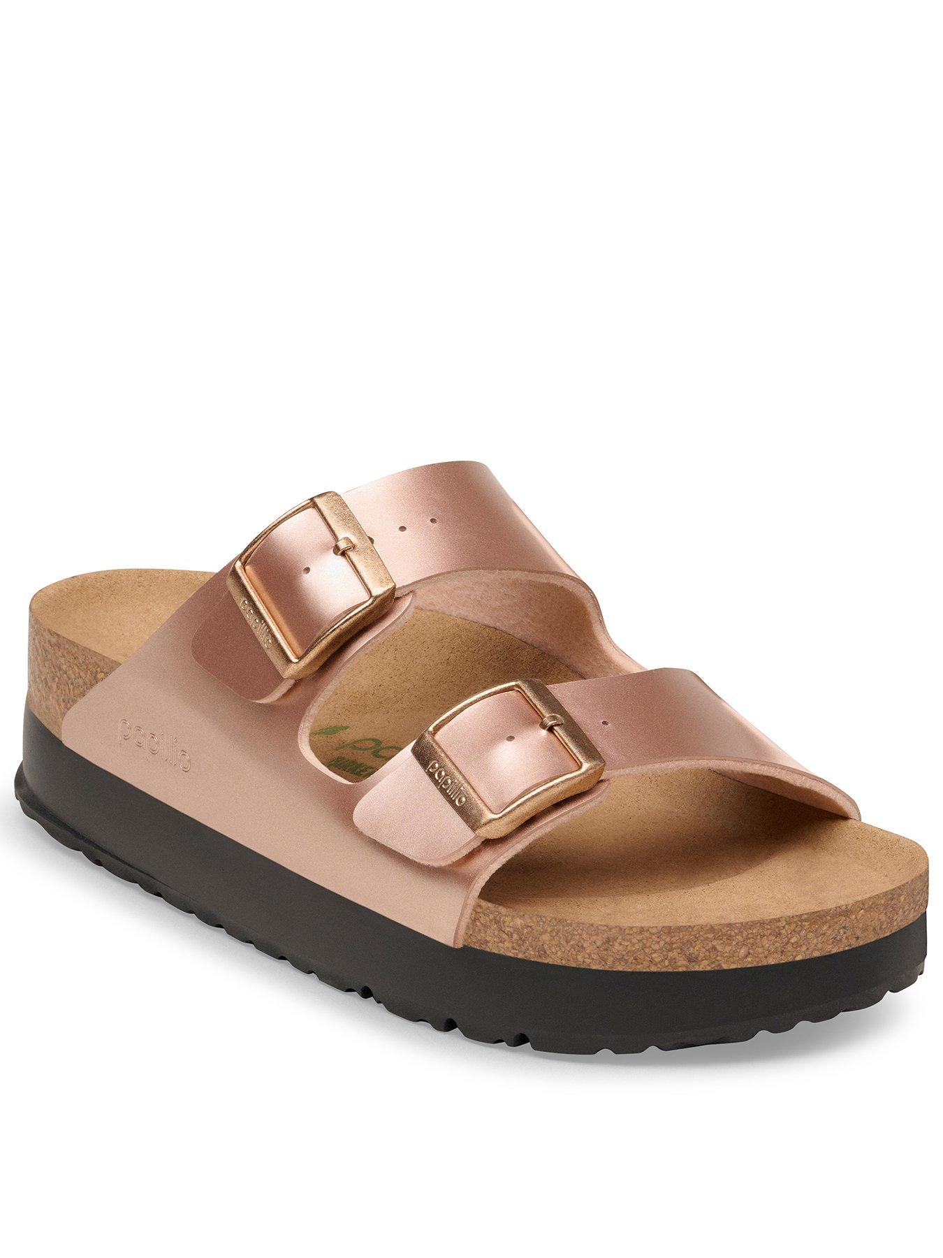Birkenstock Arizona Flex Platform Birko-flor Metallic Sandal - Copper