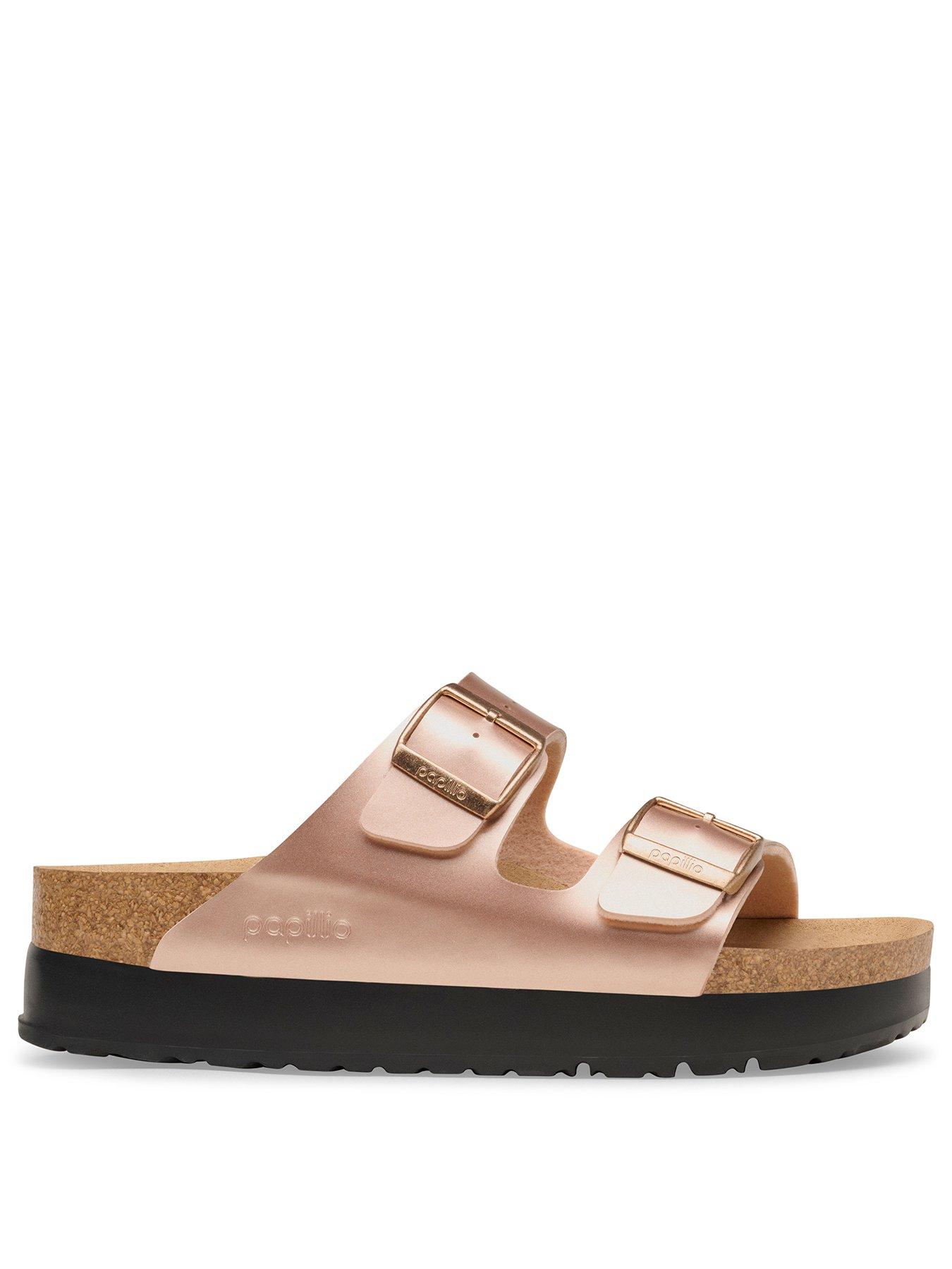 Image 2 of 3 of Birkenstock Arizona Flex Platform Birko-Flor Sandals - Metallic Pink