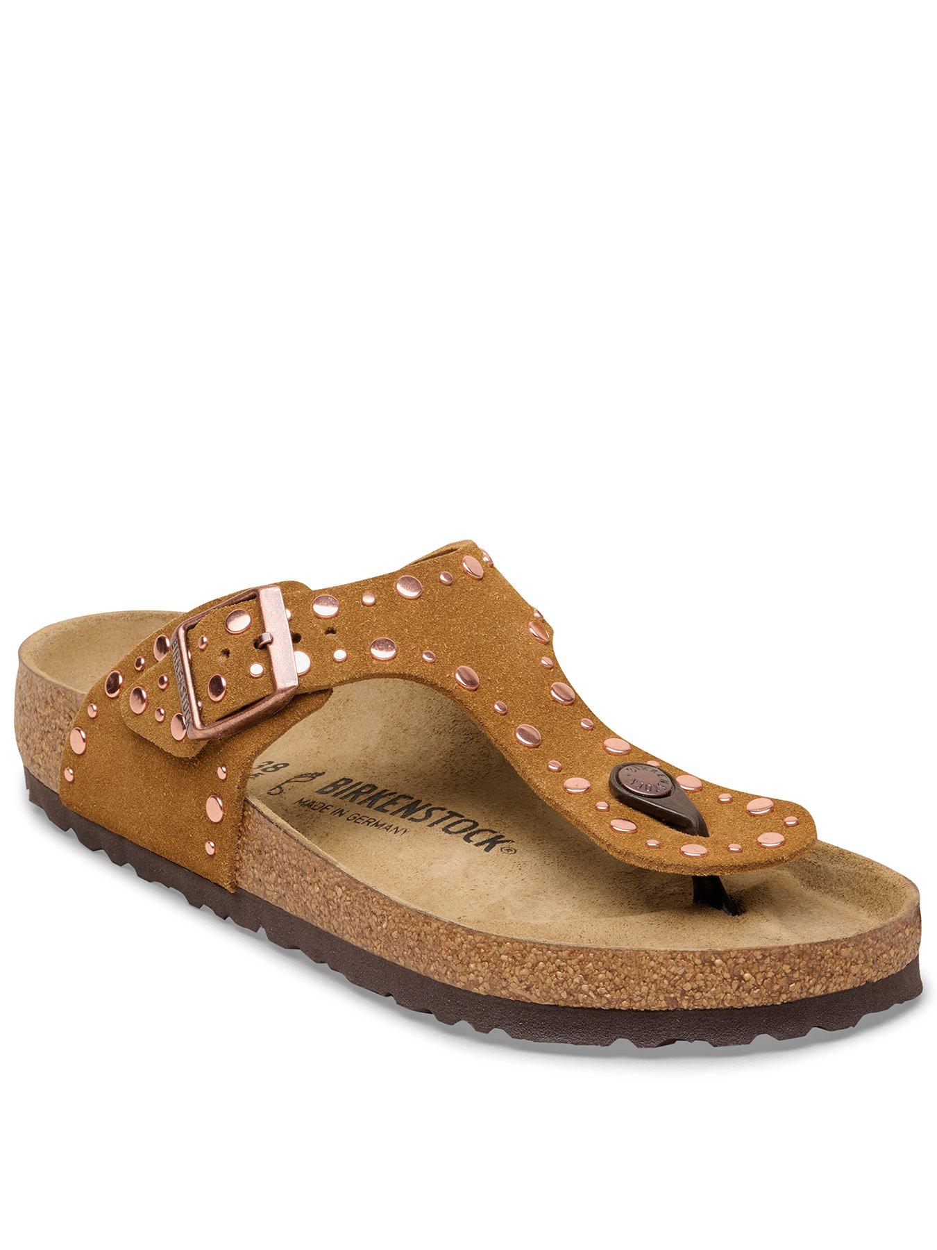 Birkenstock Gizeh Rivet Suede Sandals - Brown