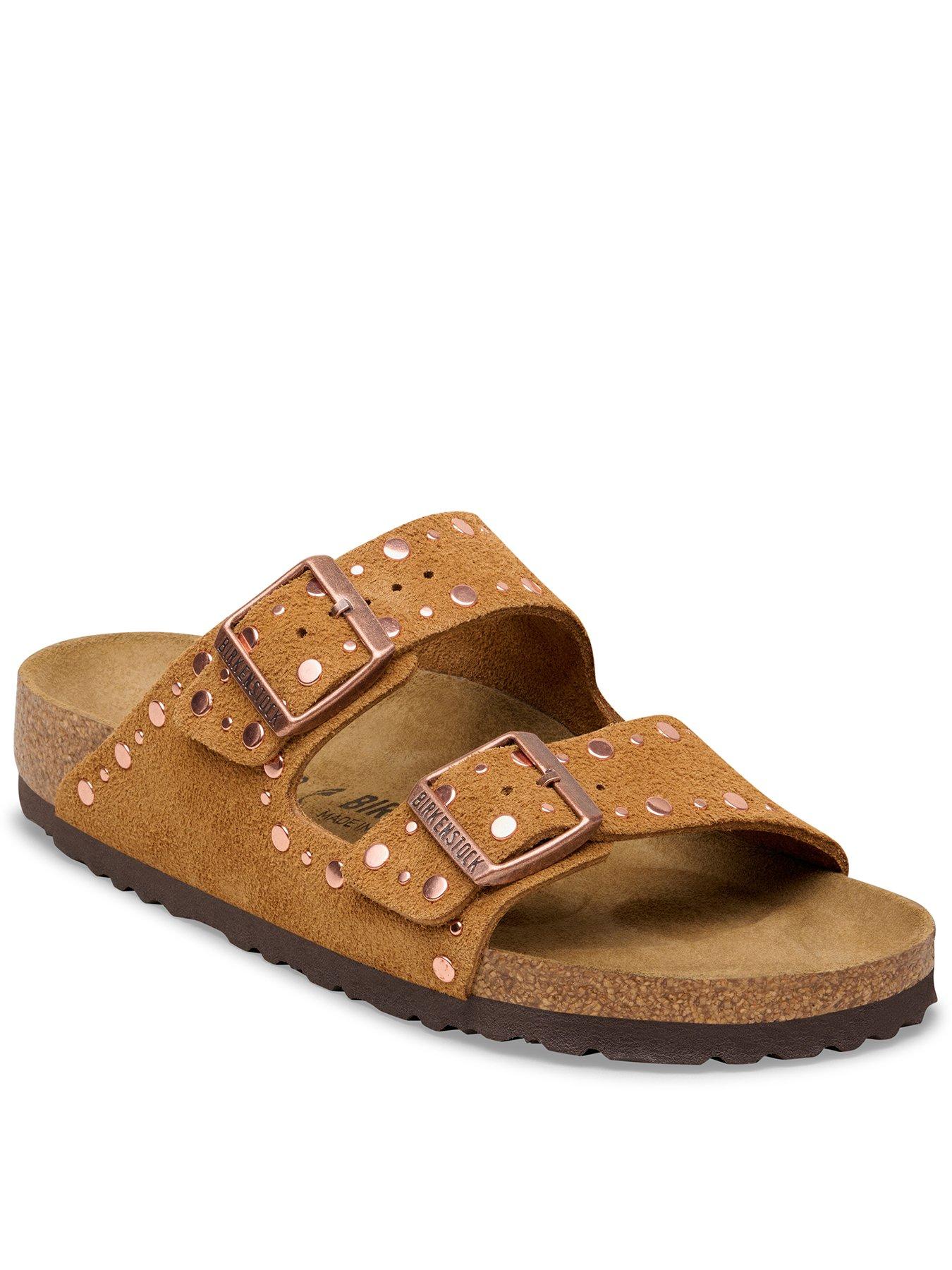 Birkenstock Arizona Rivet Suede Sandals, Brown, Size 4, Women