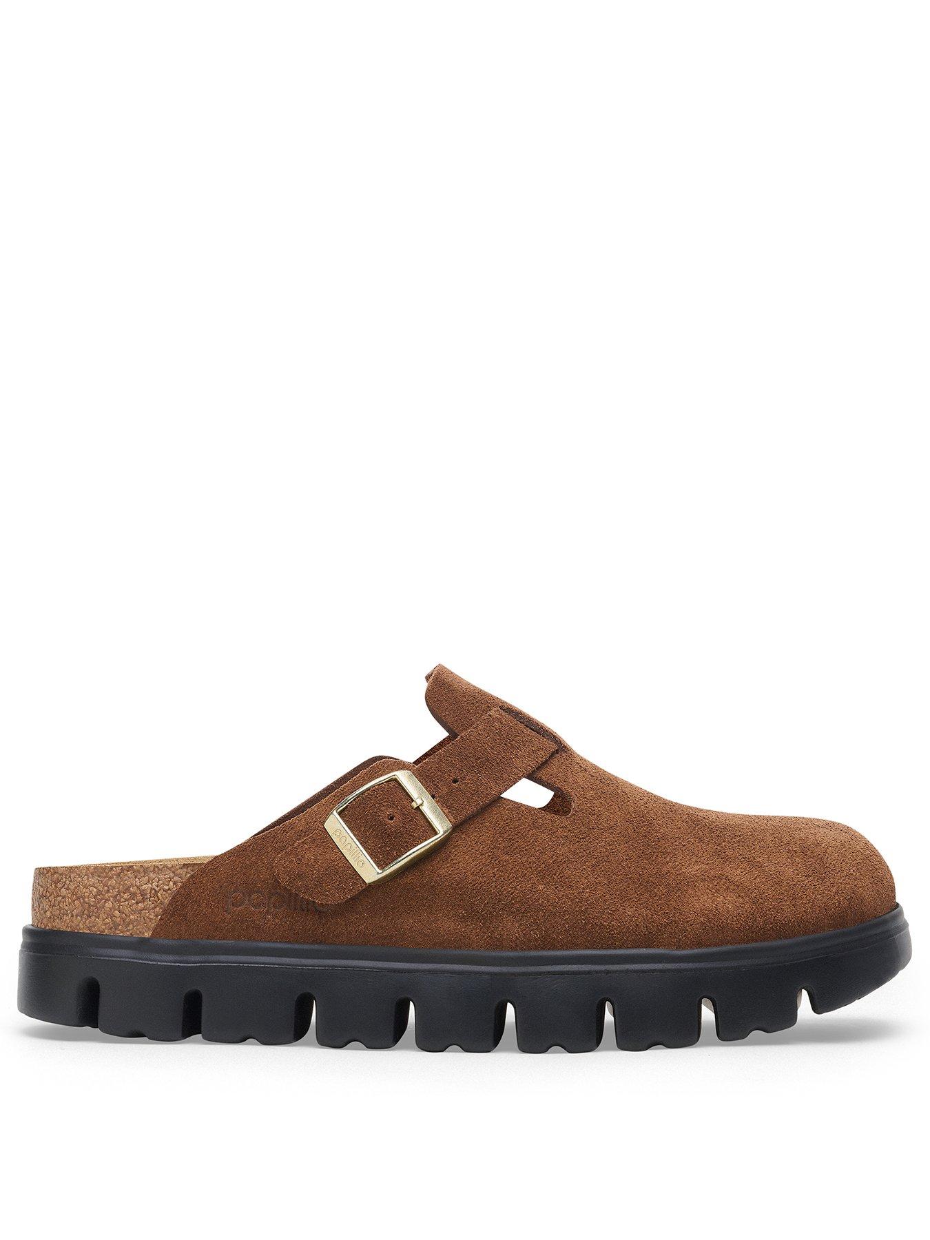 Image 2 of 3 of Birkenstock Womens Boston Chunky Suede Clog - Dark Tea