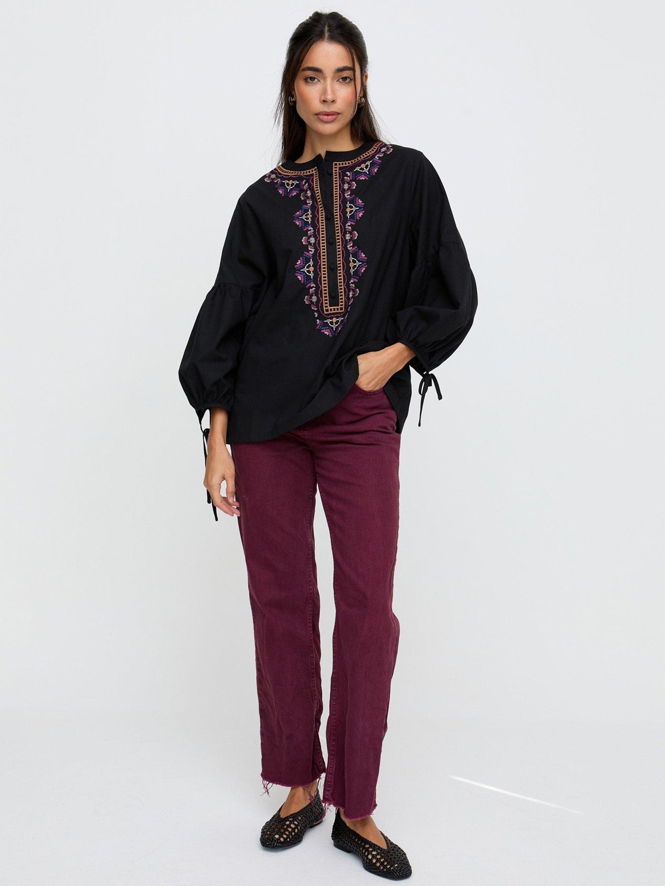 Raffya Anai Top, Black, Size 8, Women