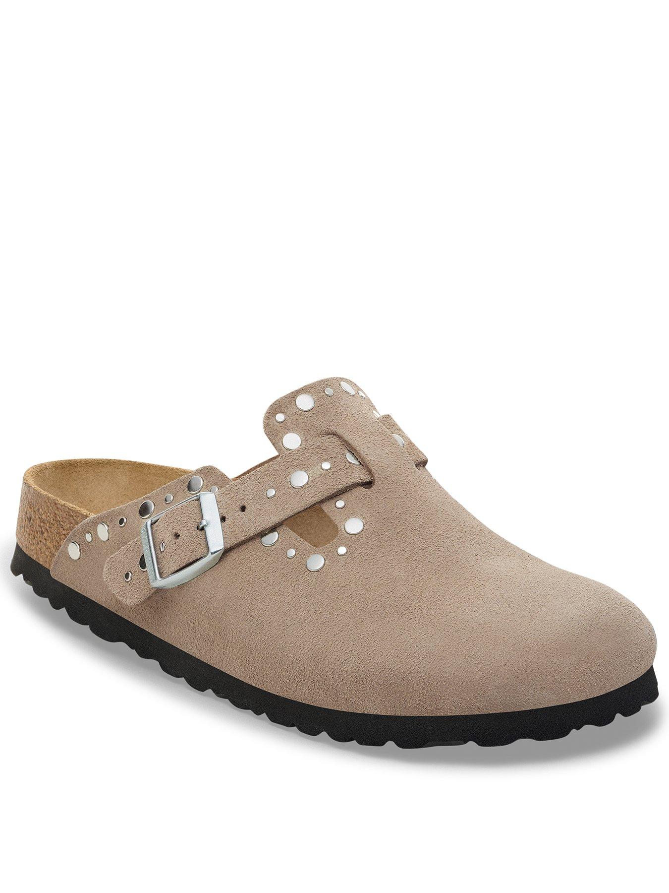 Image 1 of 3 of Birkenstock Womens Boston Suede Rivet Shoe - Taupe