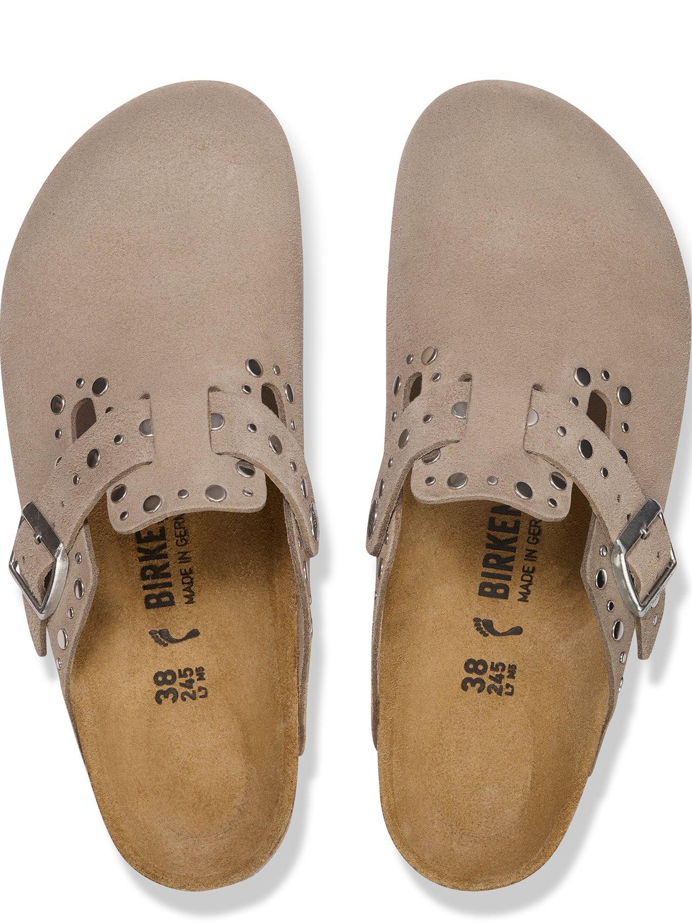 Image 3 of 3 of Birkenstock Womens Boston Suede Rivet Shoe - Taupe