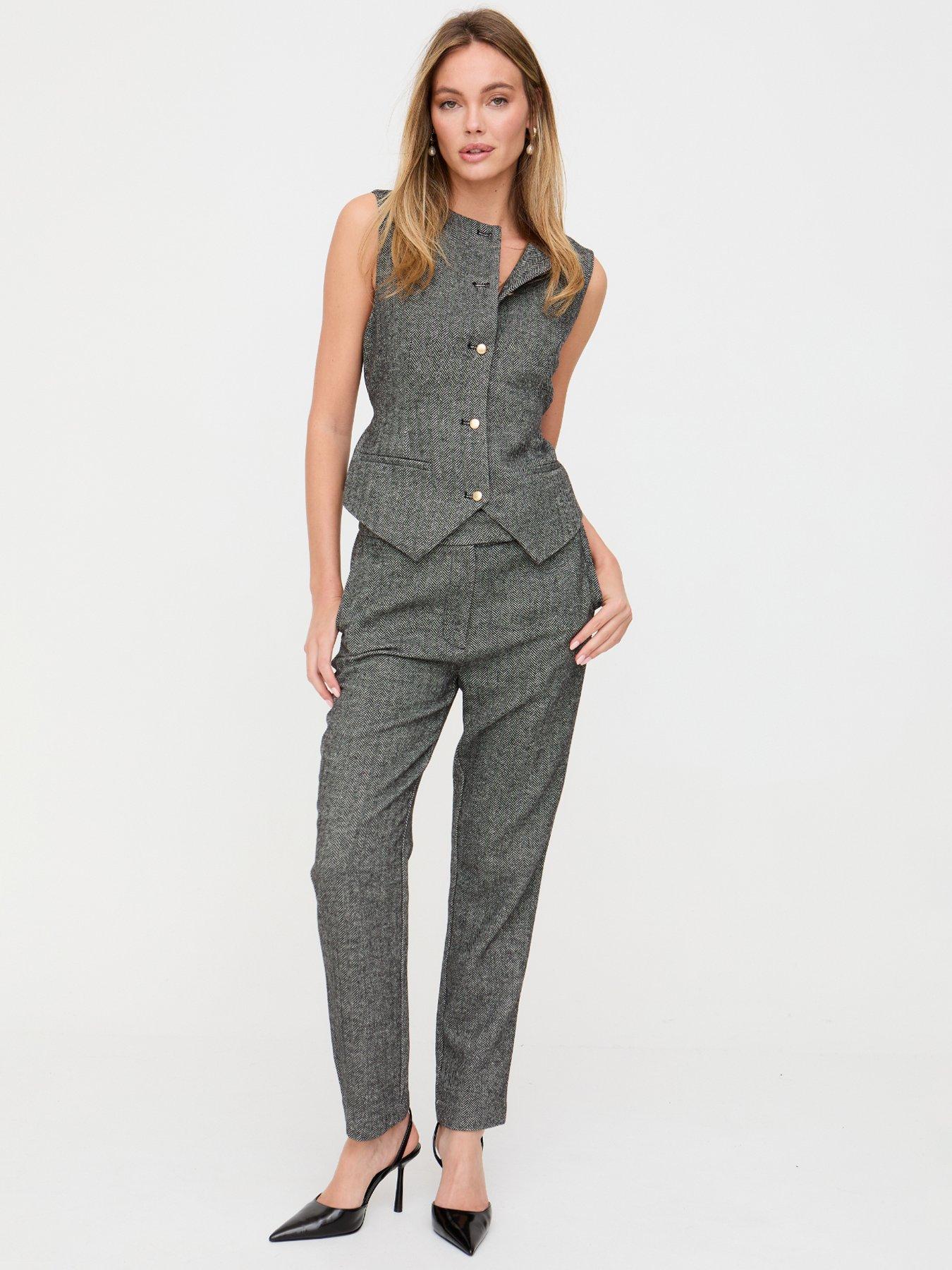 Lily & Lionel Pandora Herringbone Trouser - Black