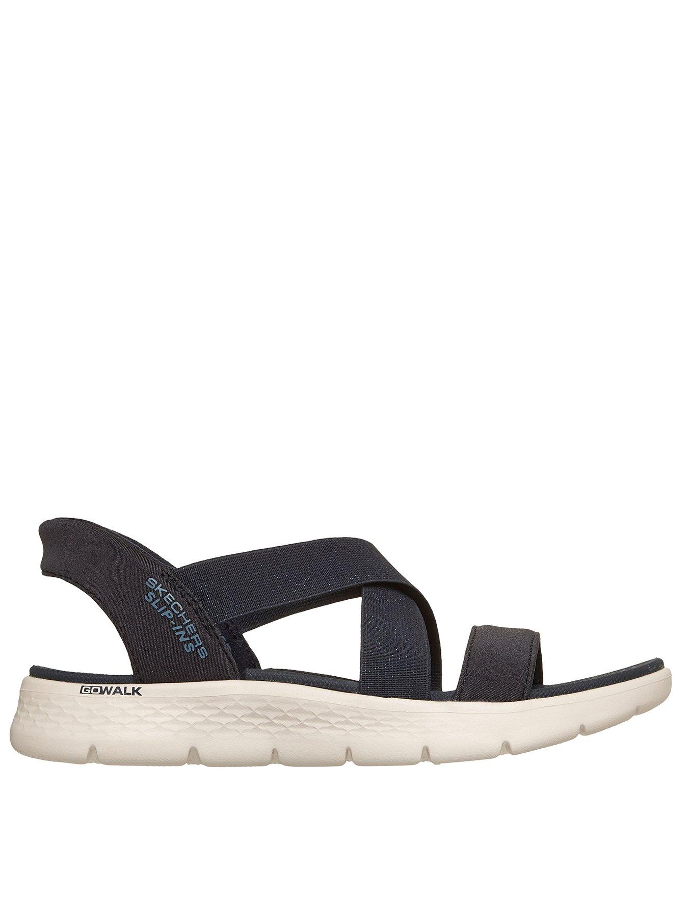 Skechers Go Walk Flex Glimmer Up Slip-Ins Sandal - Navy Textile
