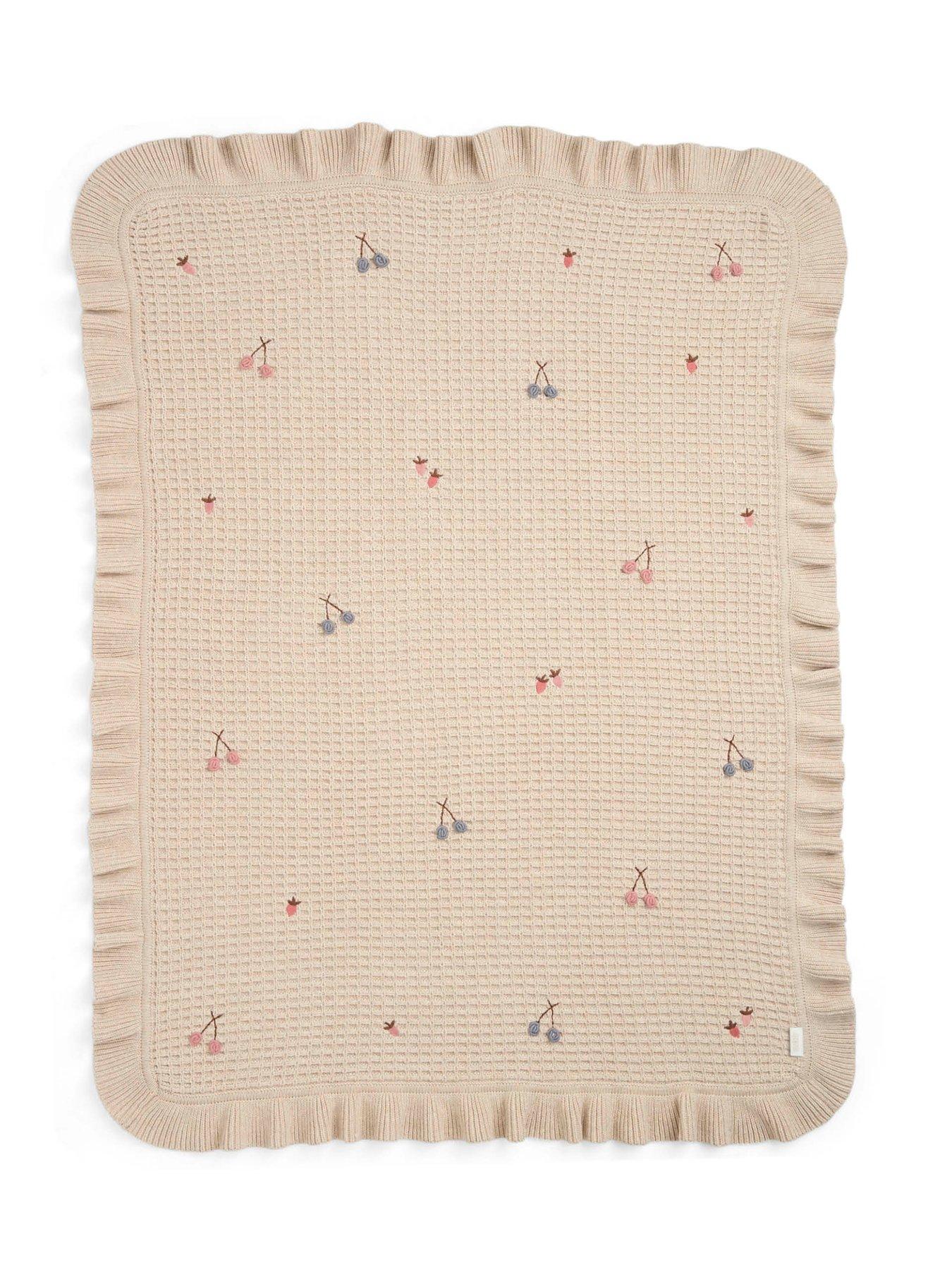 Image 3 of 4 of Mamas & Papas Knitted Blanket - Berry Frill