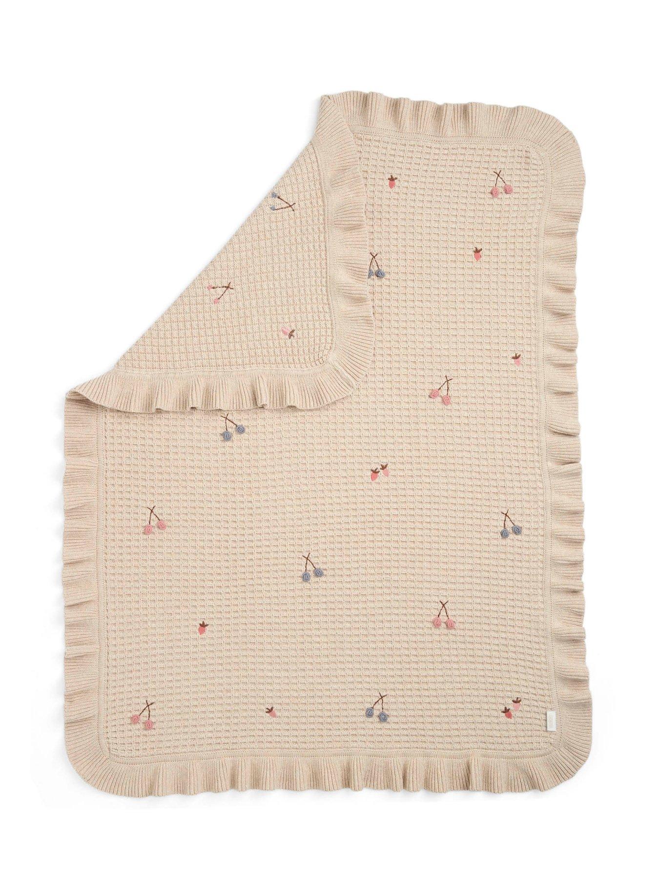 Image 4 of 4 of Mamas & Papas Knitted Blanket - Berry Frill