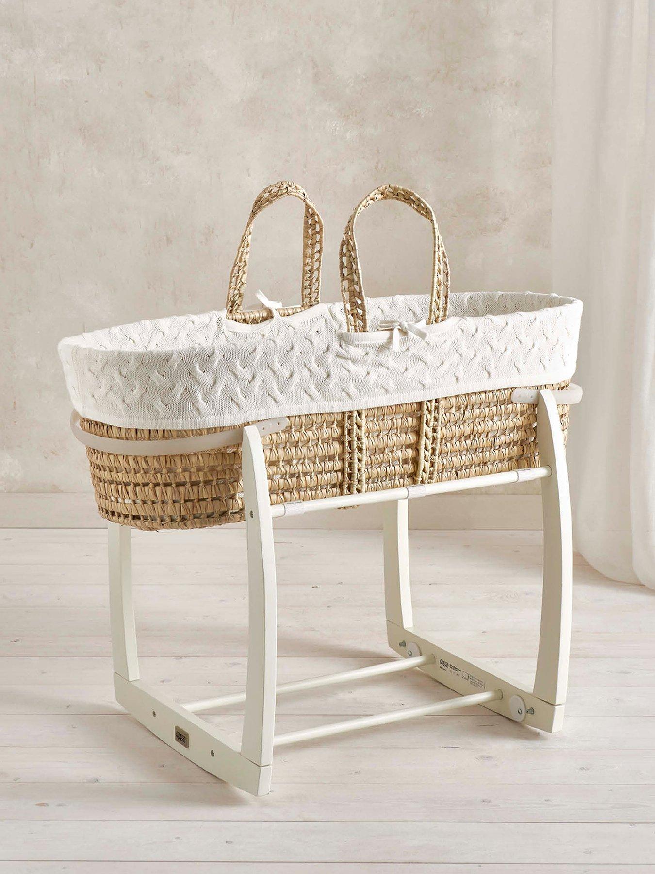 Mamas & Papas Moses Basket - White Cable
