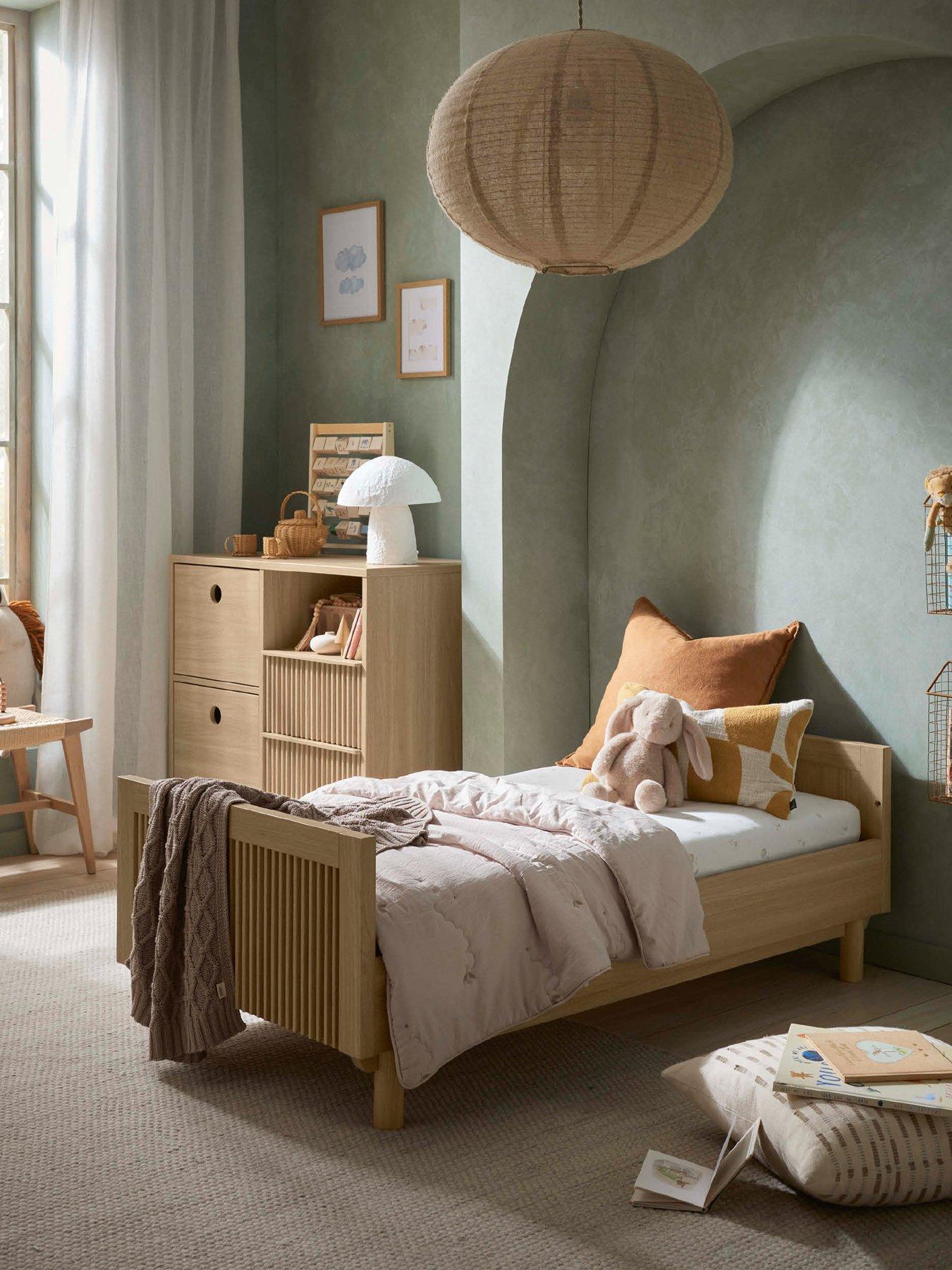Mamas & Papas Oska Narrow Set (Cotbed, Narrow Dresser) - Natural Oak