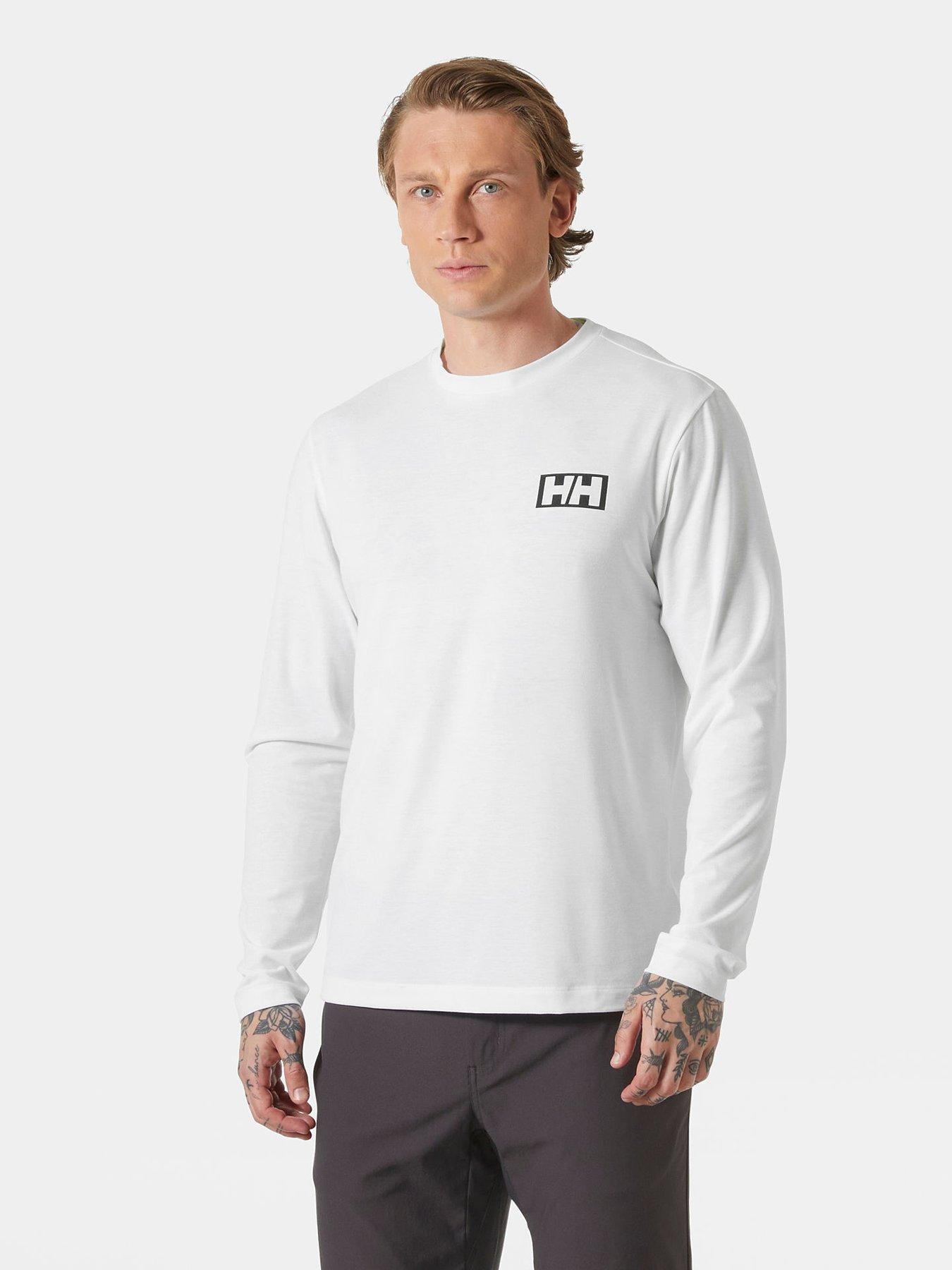 Image 1 of 4 of Helly Hansen Mens Skog Graphic Long Sleeve T-Shirt - White