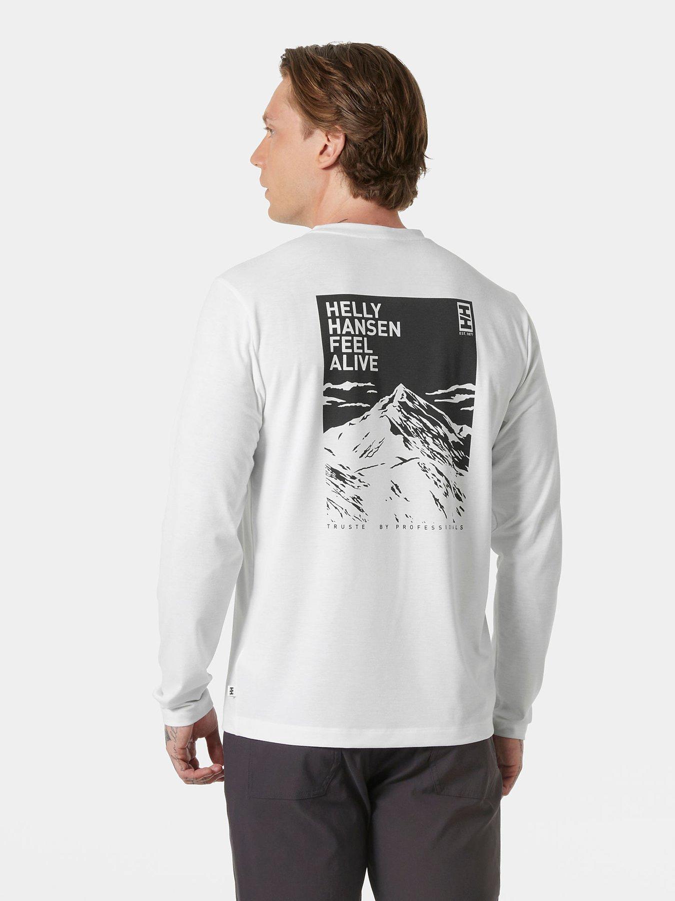 Image 2 of 4 of Helly Hansen Mens Skog Graphic Long Sleeve T-Shirt - White