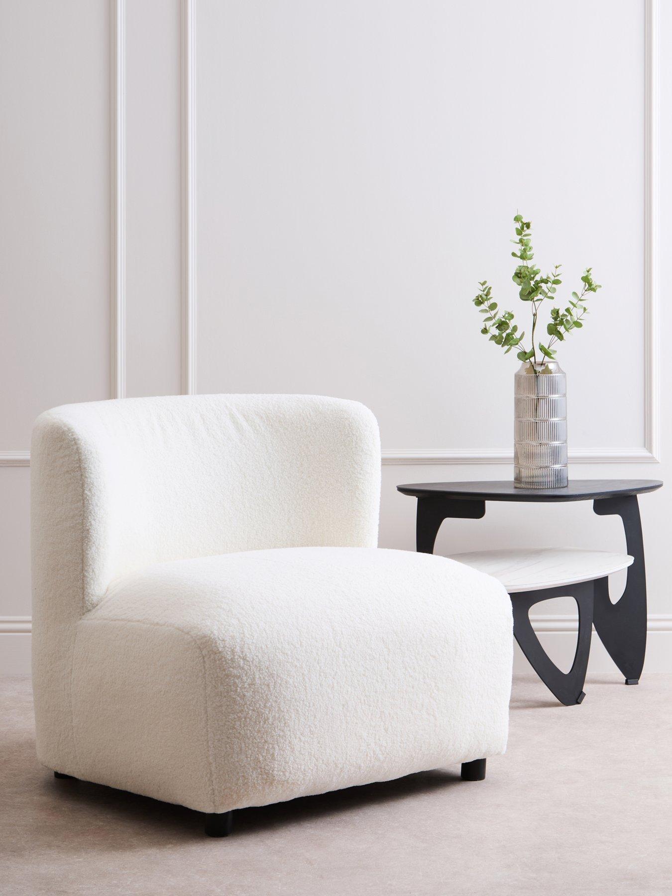 Premier Housewares: Montreal Boucle Effect Armless Accent Chair