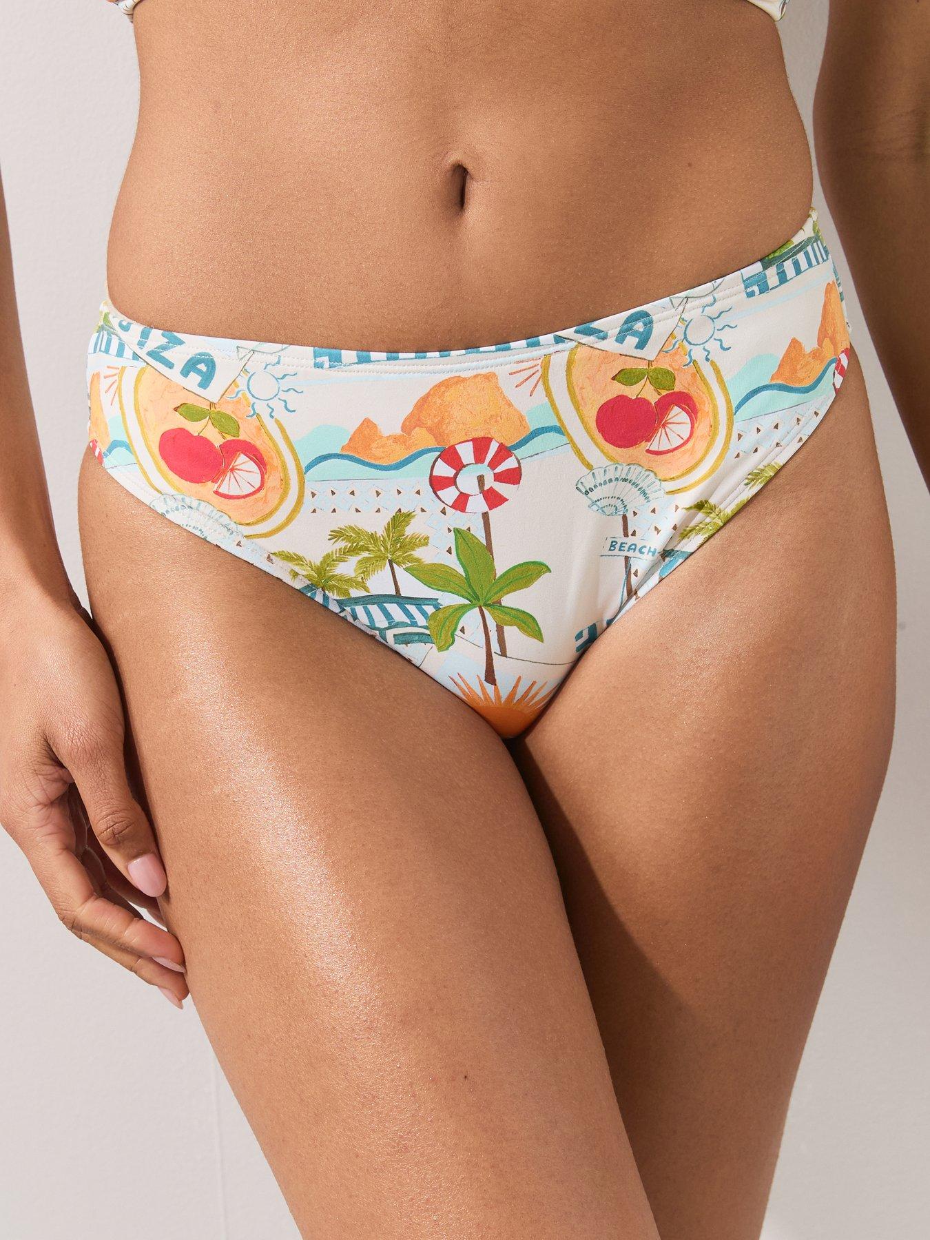 Image 5 of 7 of The Very Collection Ibiza Postcard Twist Front Tankini Briefs - Multi