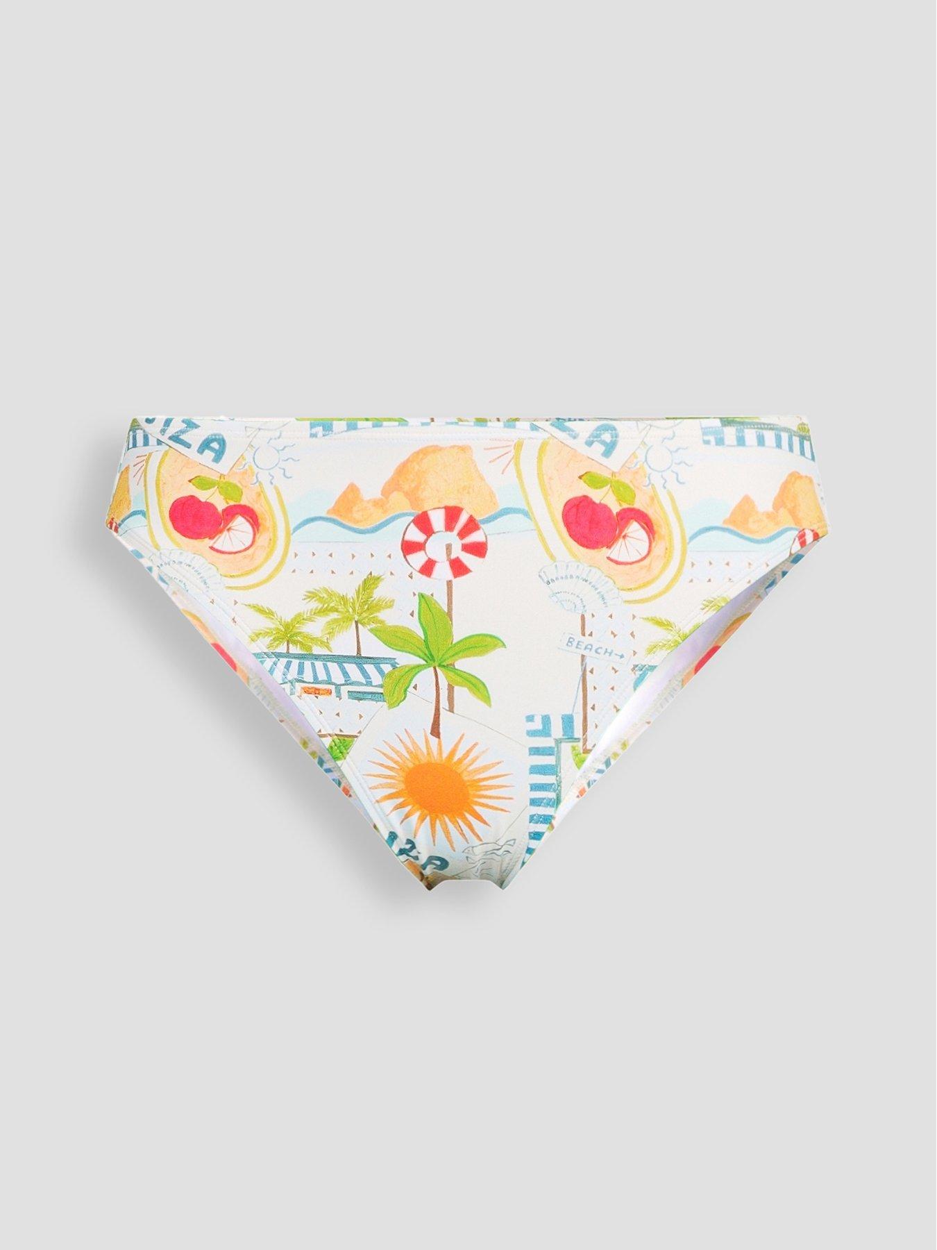 Image 7 of 7 of The Very Collection Ibiza Postcard Twist Front Tankini Briefs - Multi