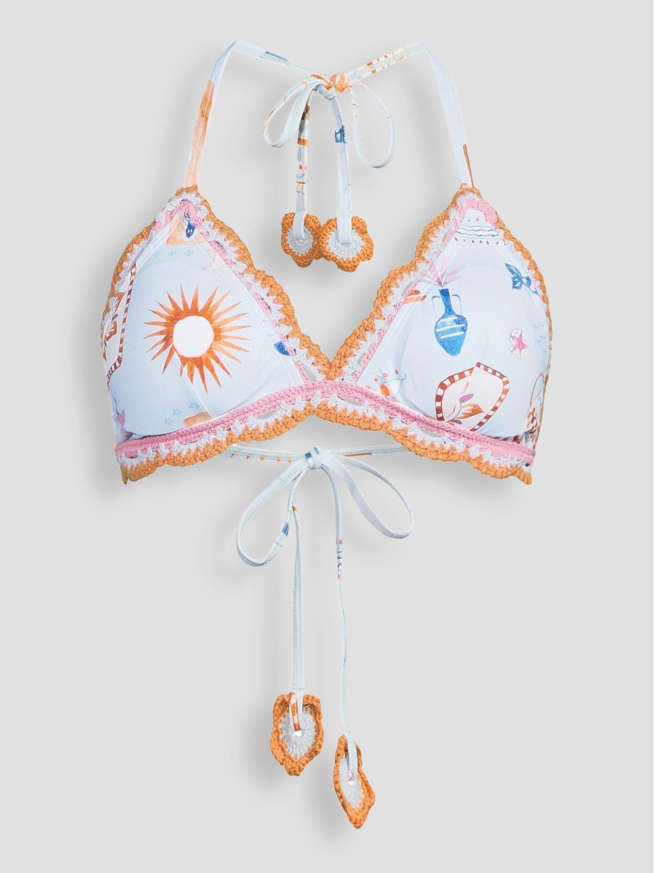 Image 7 of 7 of The Very Collection Crochet Trim Triangle Bikini Top