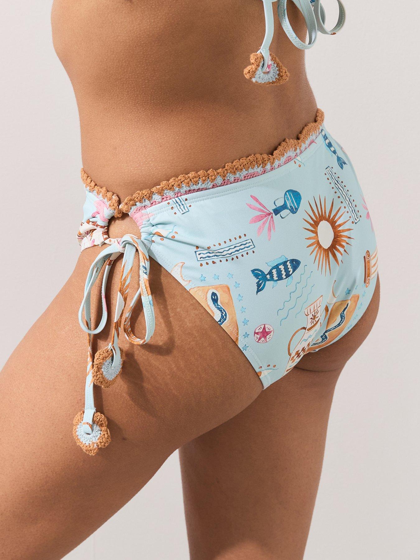 Image 2 of 7 of The Very Collection Crochet Trim Tie Side Briefs