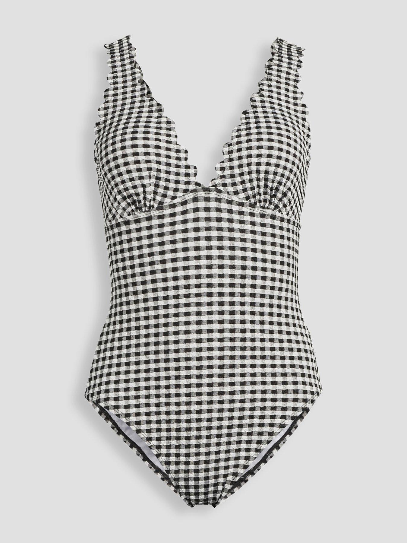 Image 7 of 7 of The Very Collection Scuplting Gingham Swimsuit