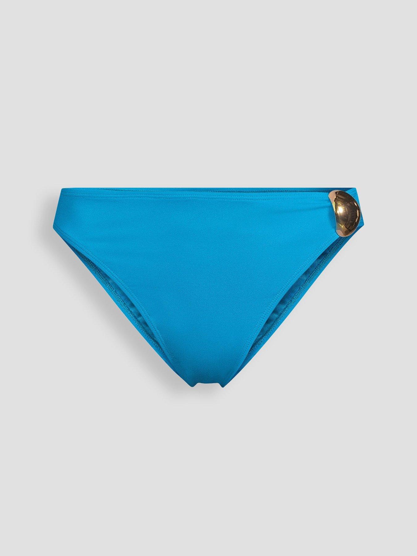 Image 6 of 6 of The Very Collection Gold Detail Bikini Briefs - Blue