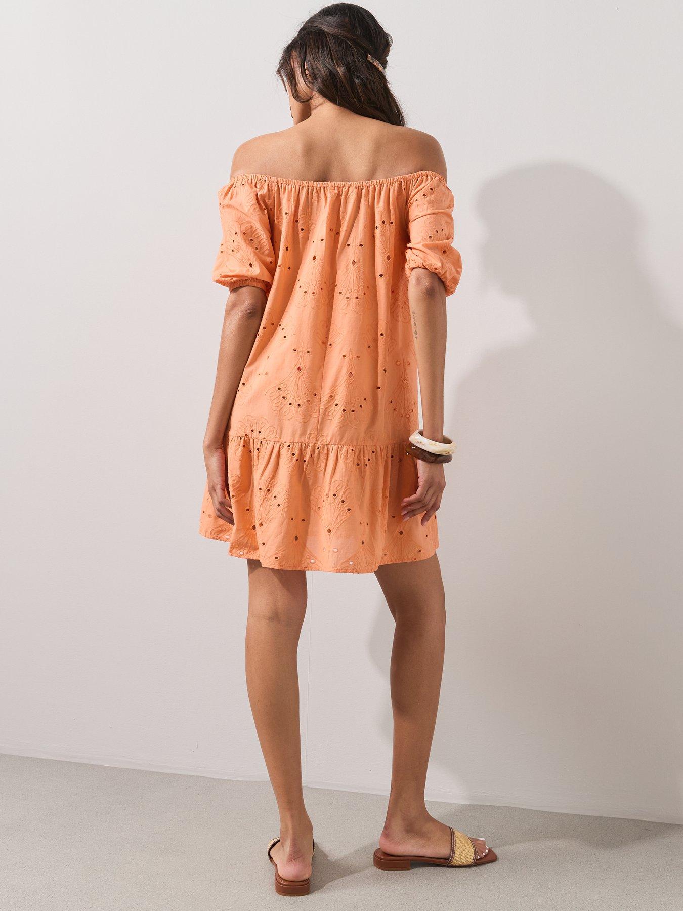 Image 2 of 7 of The Very Collection Embroidered Bardot Beach Dress