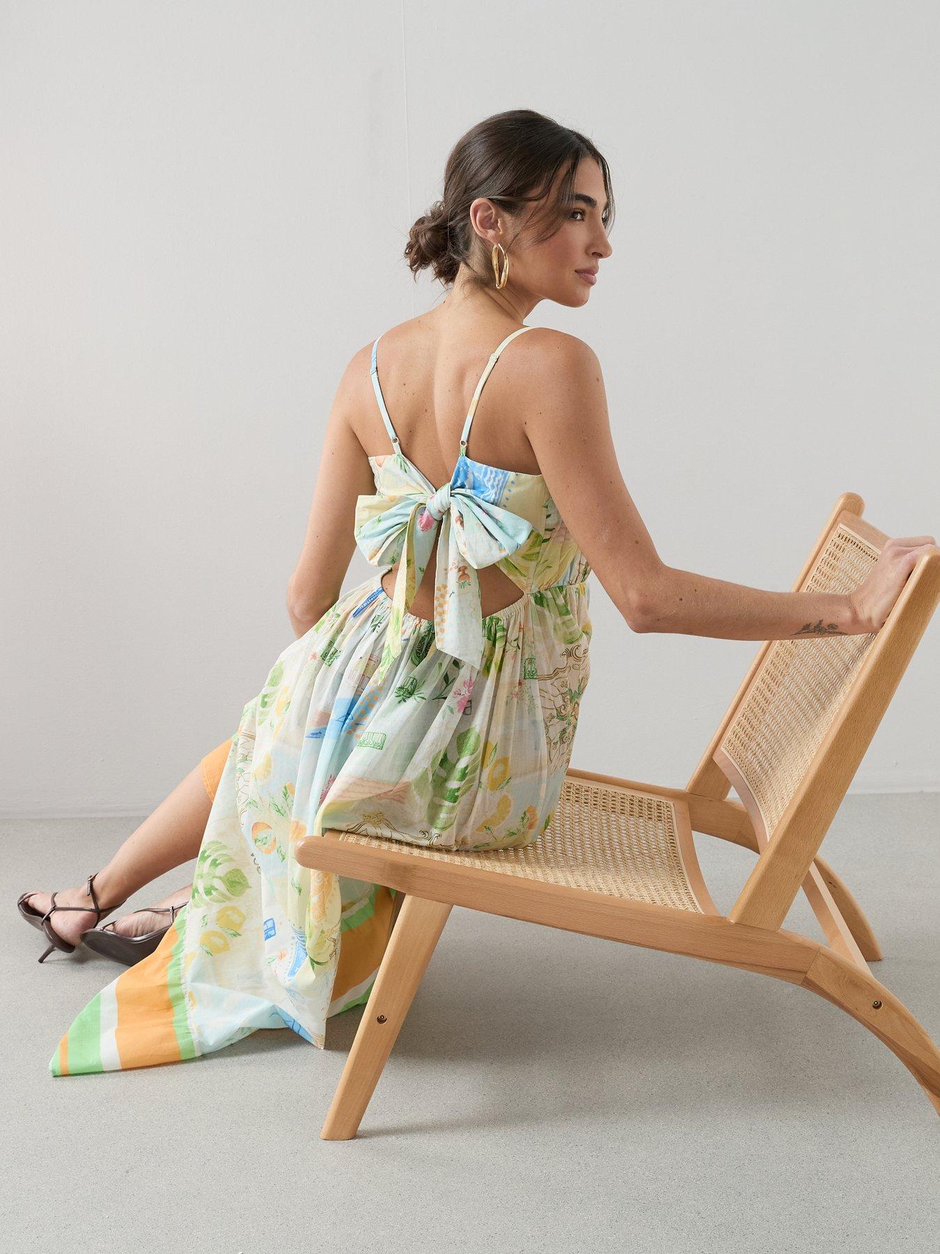 Image 4 of 6 of The Very Collection Postcard Print Maxi Beach Dress - Multi