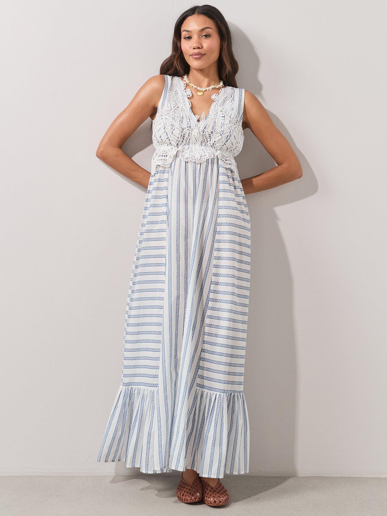 Image 5 of 7 of The Very Collection Crochet Panel Maxi Dress