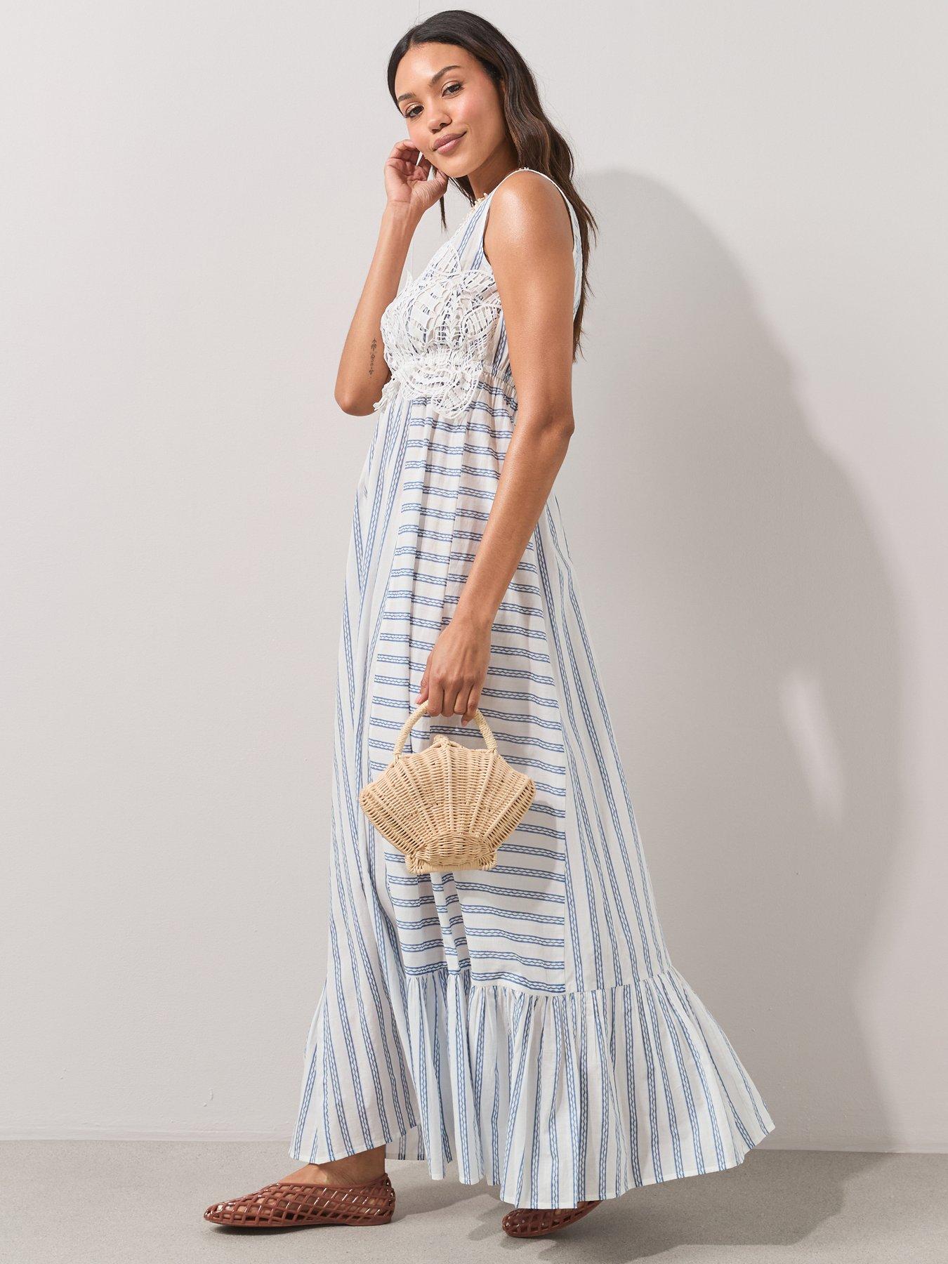 Image 6 of 7 of The Very Collection Crochet Panel Maxi Dress
