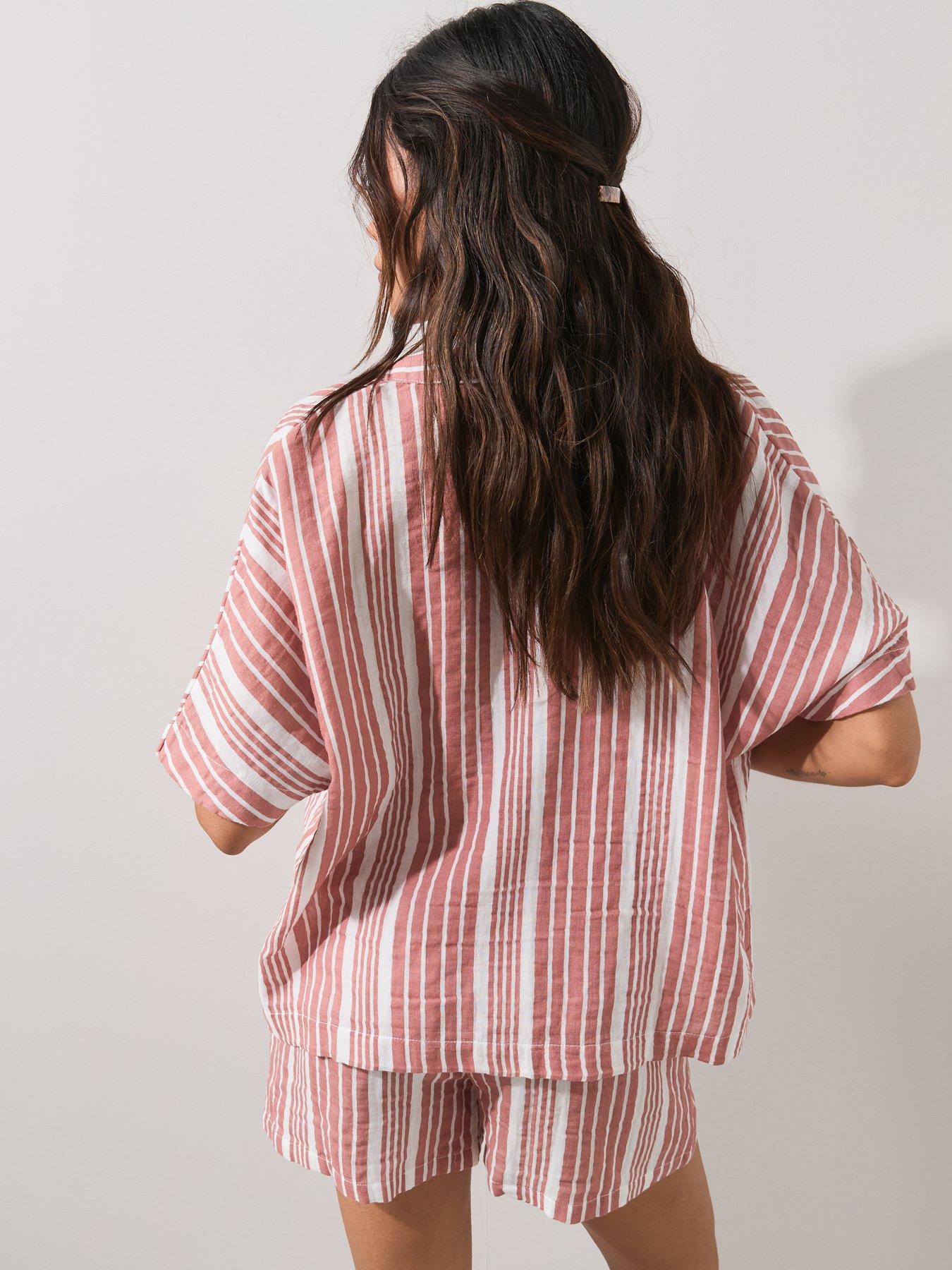 Image 2 of 7 of The Very Collection Striped Beach Shirt Co Ord
