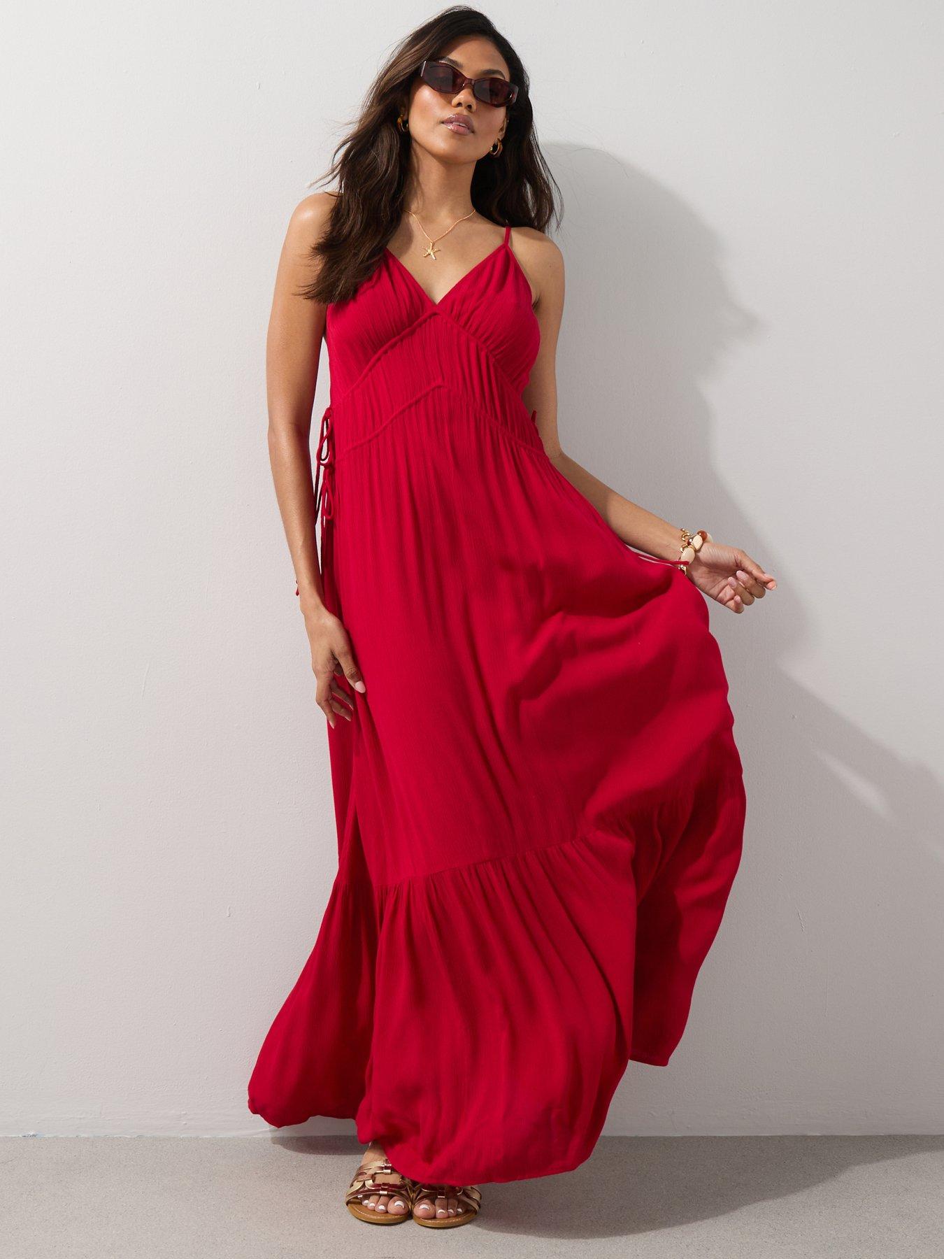 The Very Collection Strappy Side Tie Midi Beach Dress