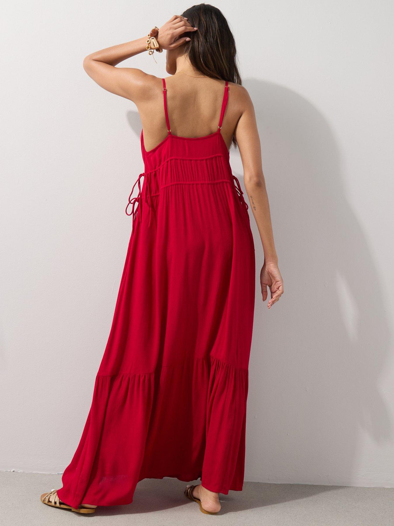 Image 2 of 7 of The Very Collection Strappy Side Tie Midi Beach Dress