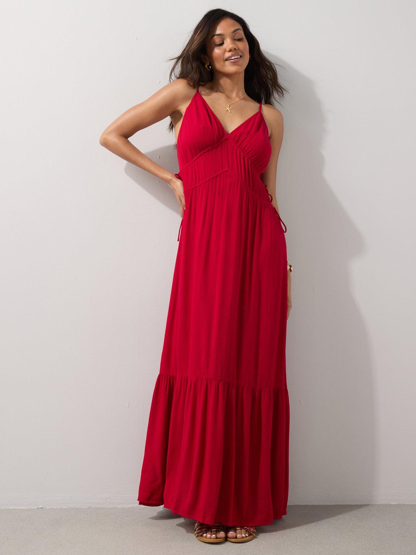 Image 5 of 7 of The Very Collection Strappy Side Tie Midi Beach Dress