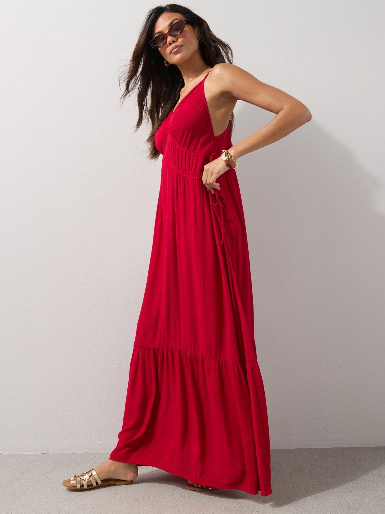 Image 6 of 7 of The Very Collection Strappy Side Tie Midi Beach Dress