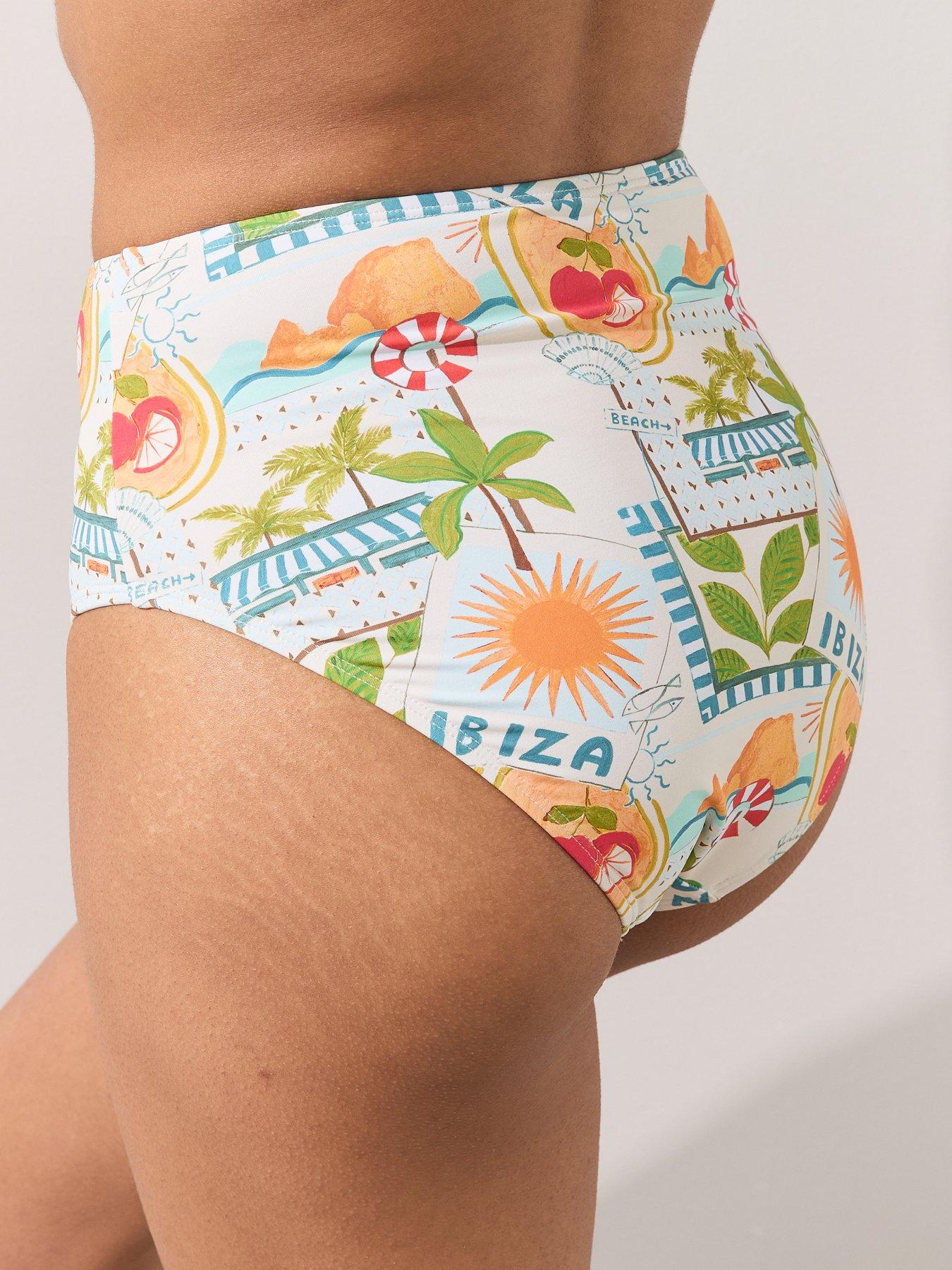 Image 2 of 7 of The Very Collection Ibiza Postcard Printbikini Briefs