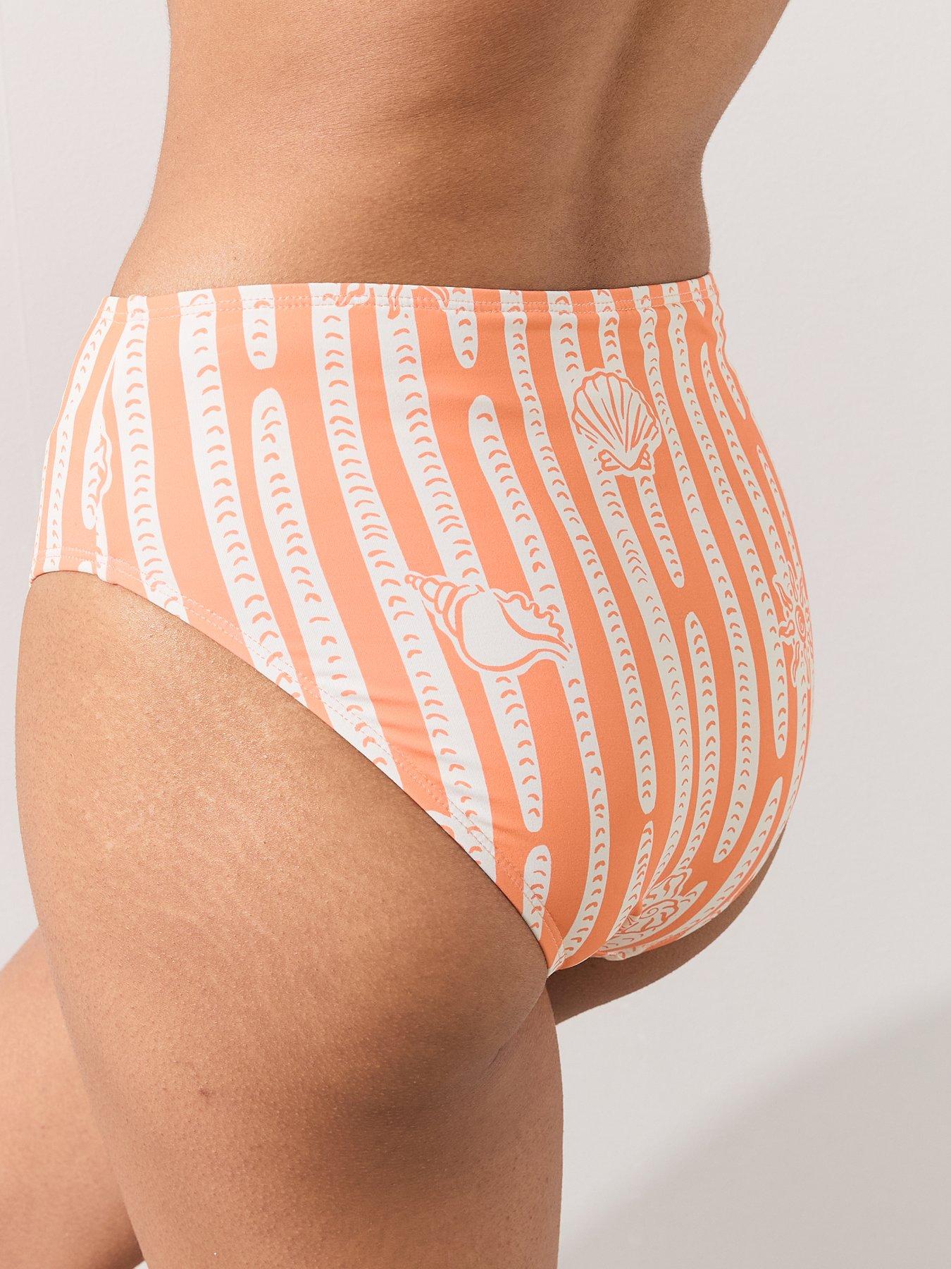 Image 2 of 7 of The Very Collection Stripe Shell Print High Waisted Briefs
