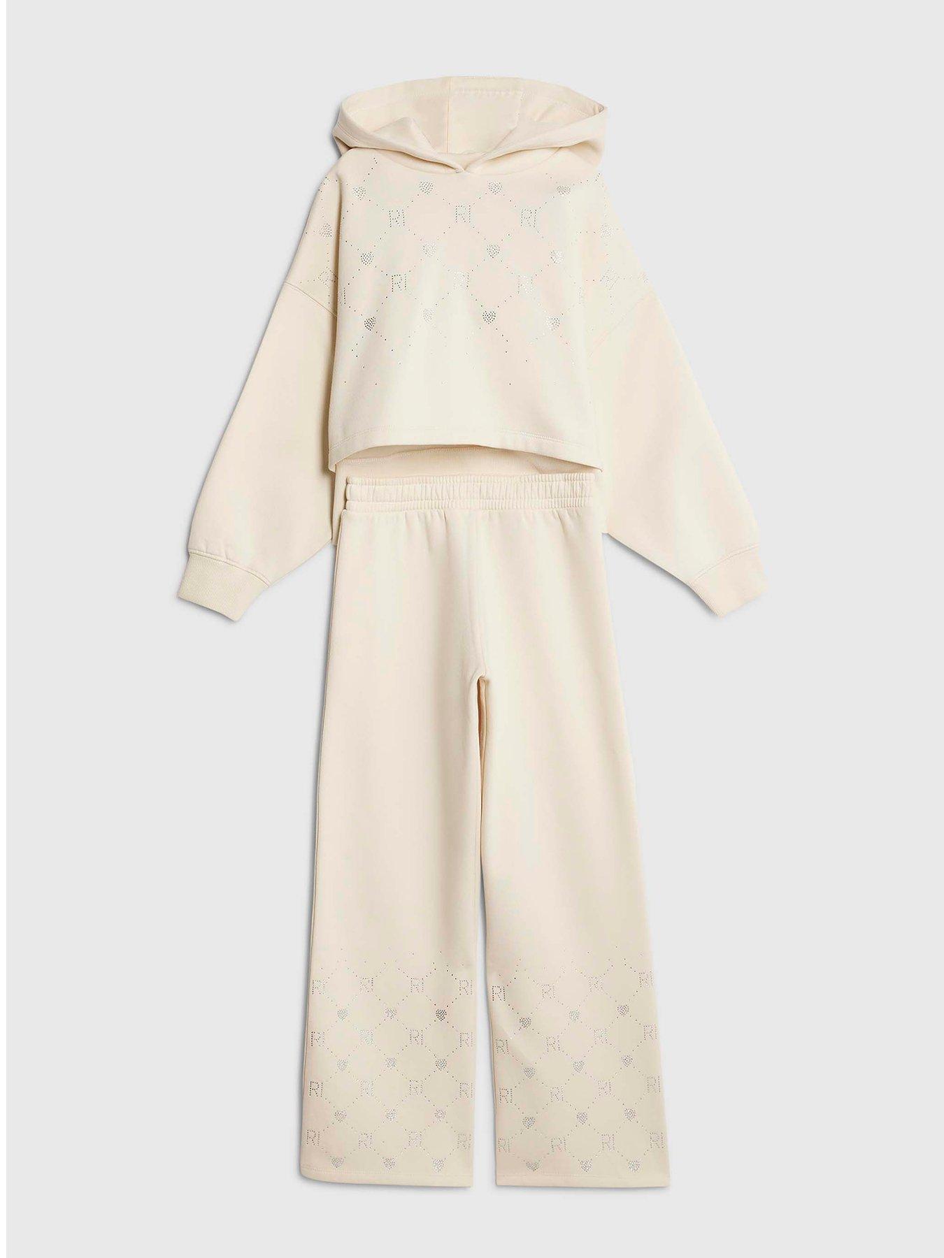 River Island Older Girls Embellished Hoodie Set - Cream