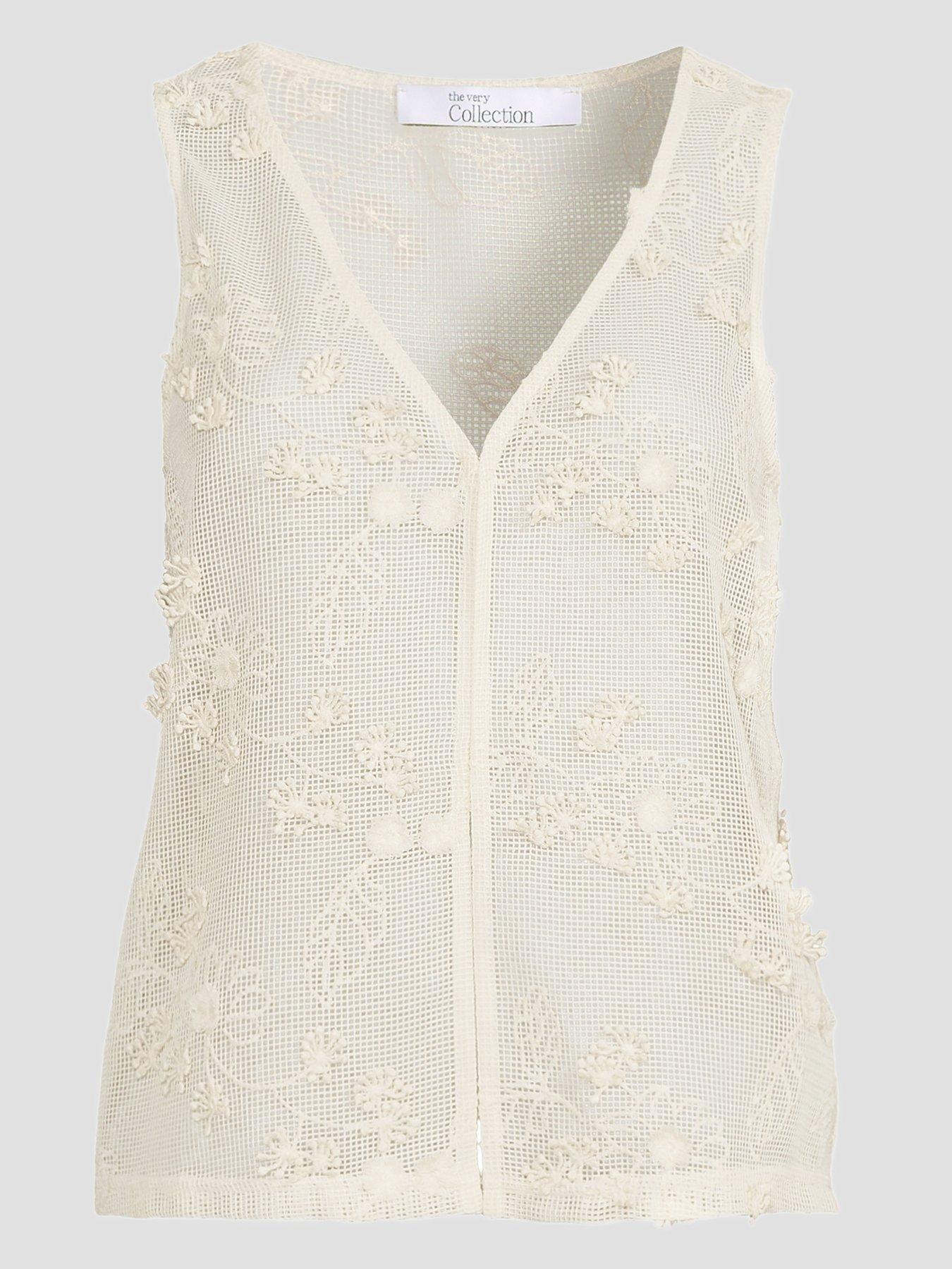 Image 7 of 7 of The Very Collection Sheer Lace Top Beach Co-ord
