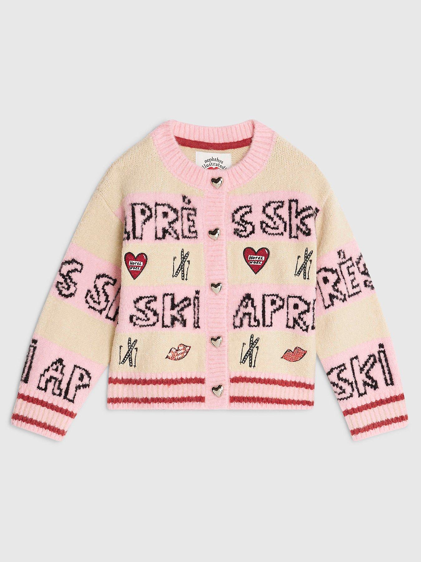River Island Mini Girls Nephthys Apres Ski Cardigan - Pink