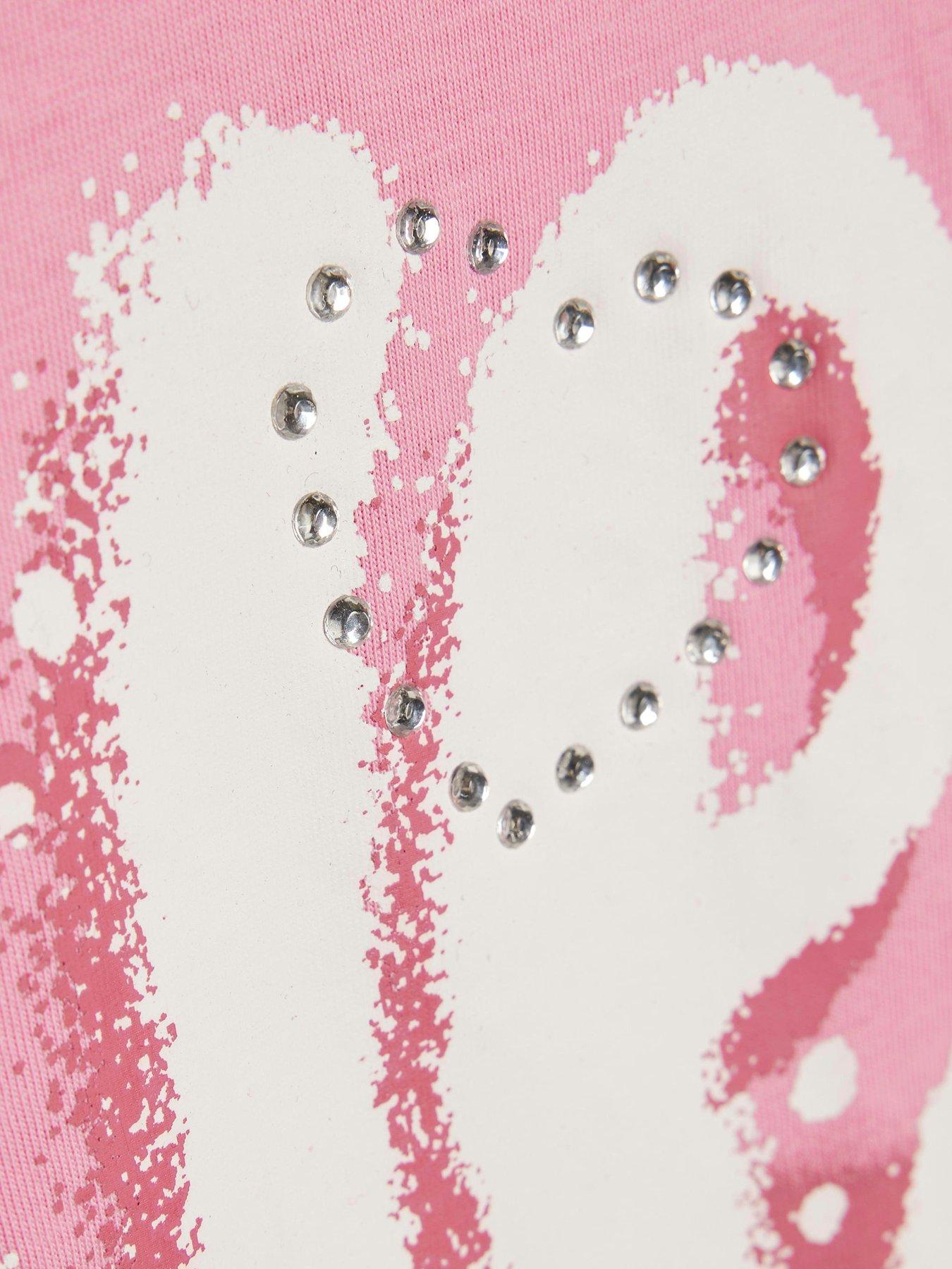 Image 4 of 4 of River Island Older Girls 2 Pack Boyfriend T-Shirts - Pink
