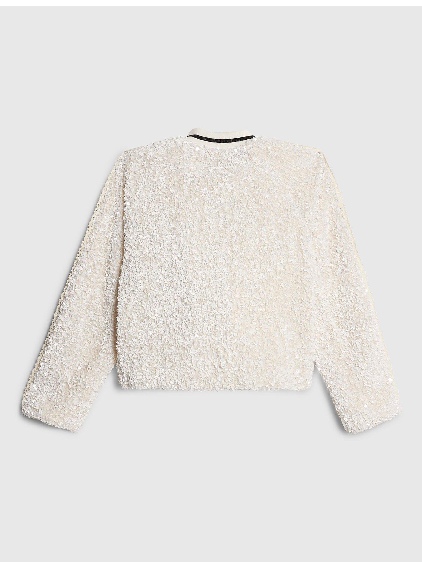 Blouson Bomber Blanc River Island - Taille 10 - Occasion Très Bon état - Veste Légère En Polyester
