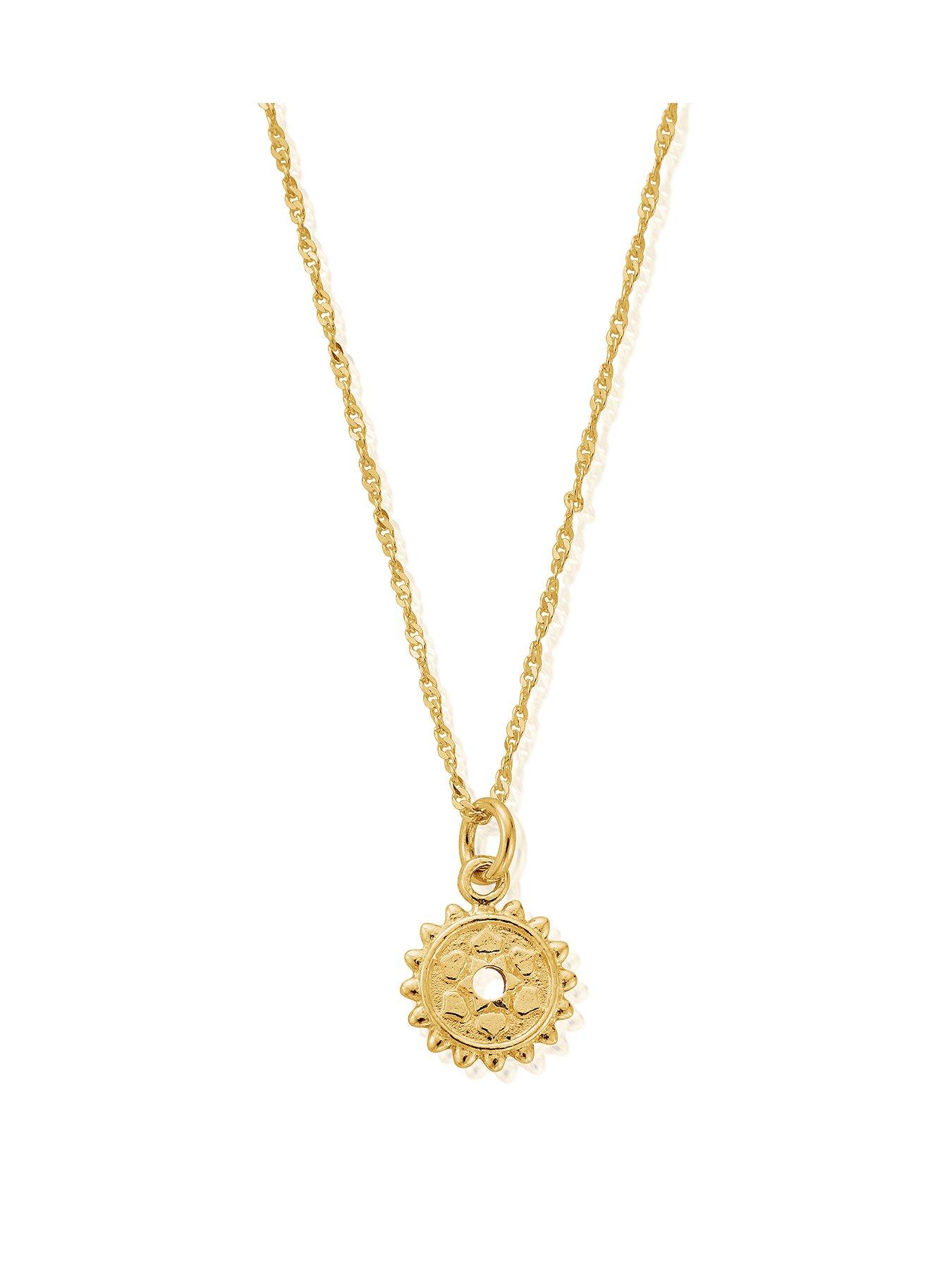 ChloBo GOLD TINY TWISTED ROPE CHAIN CROWN CHAKRA NECKLACE