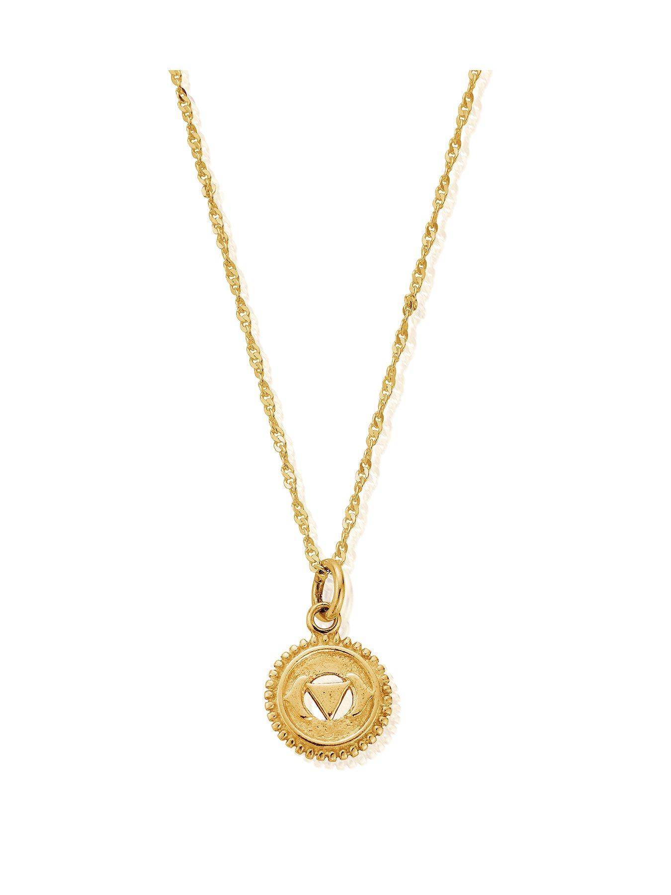 ChloBo GOLD TINY TWISTED ROPE CHAIN THIRD EYE CHAKRA NECKLACE