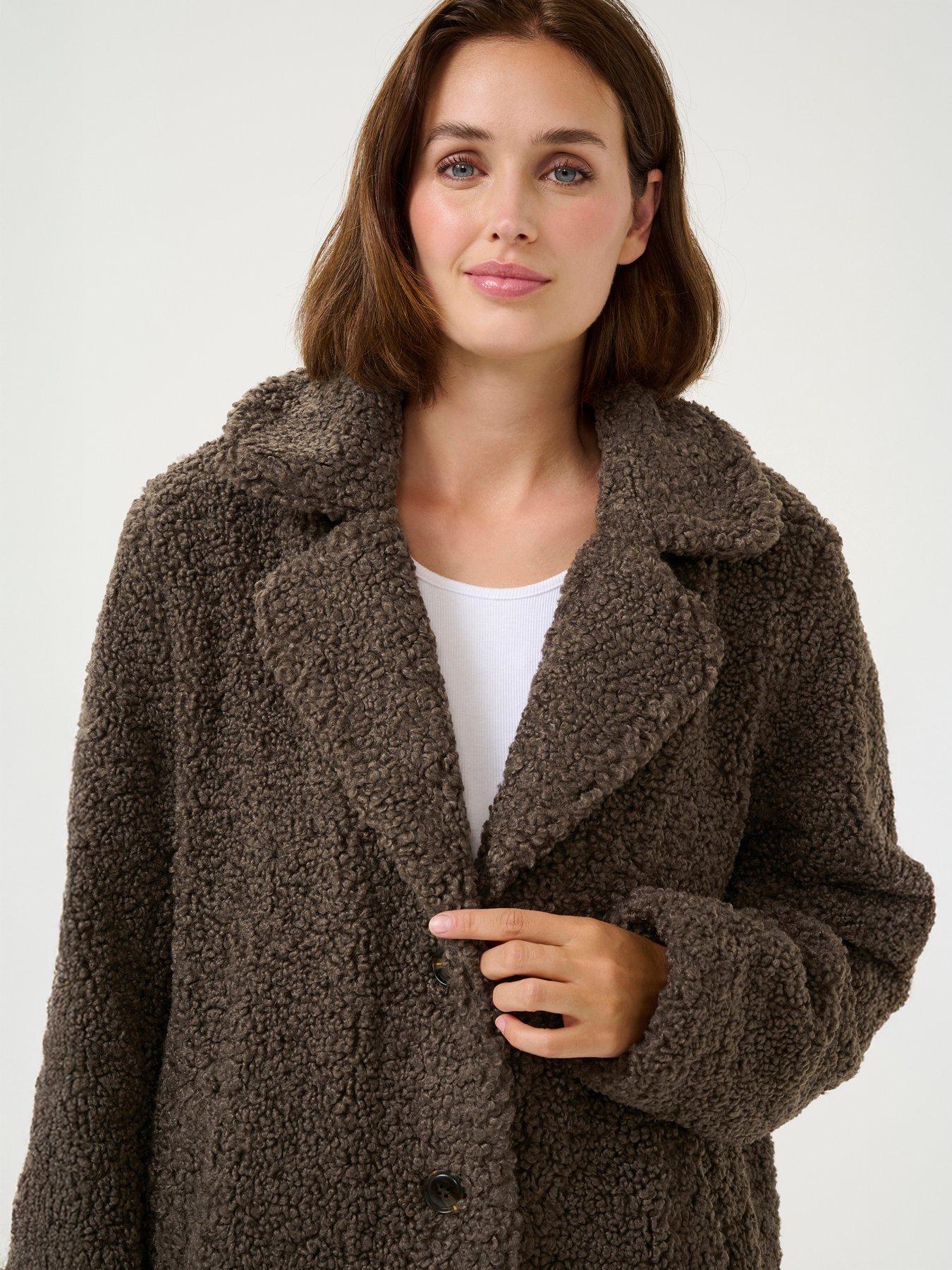 Kaffe Kabalmi Teddy Coat - Brown