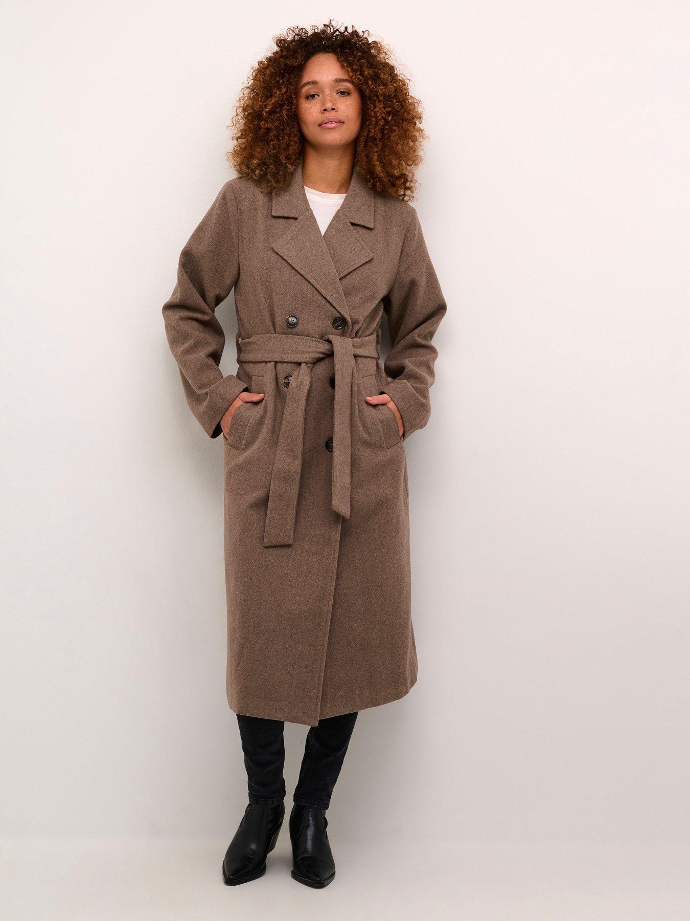 Kaffe Long Coat - Brown