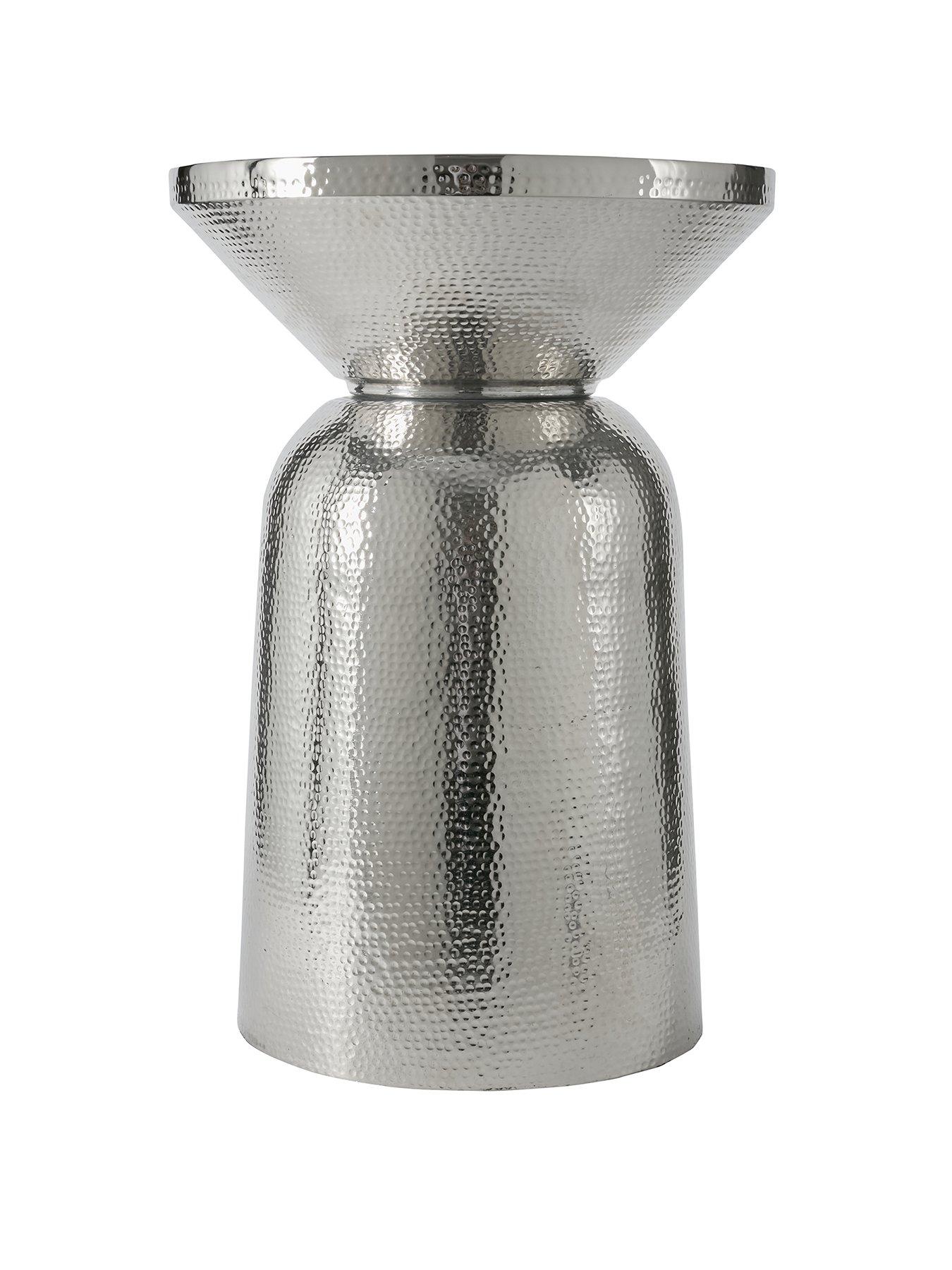 Image 2 of 5 of Very Home Perrie Drum Side Table - Nickel&nbsp;